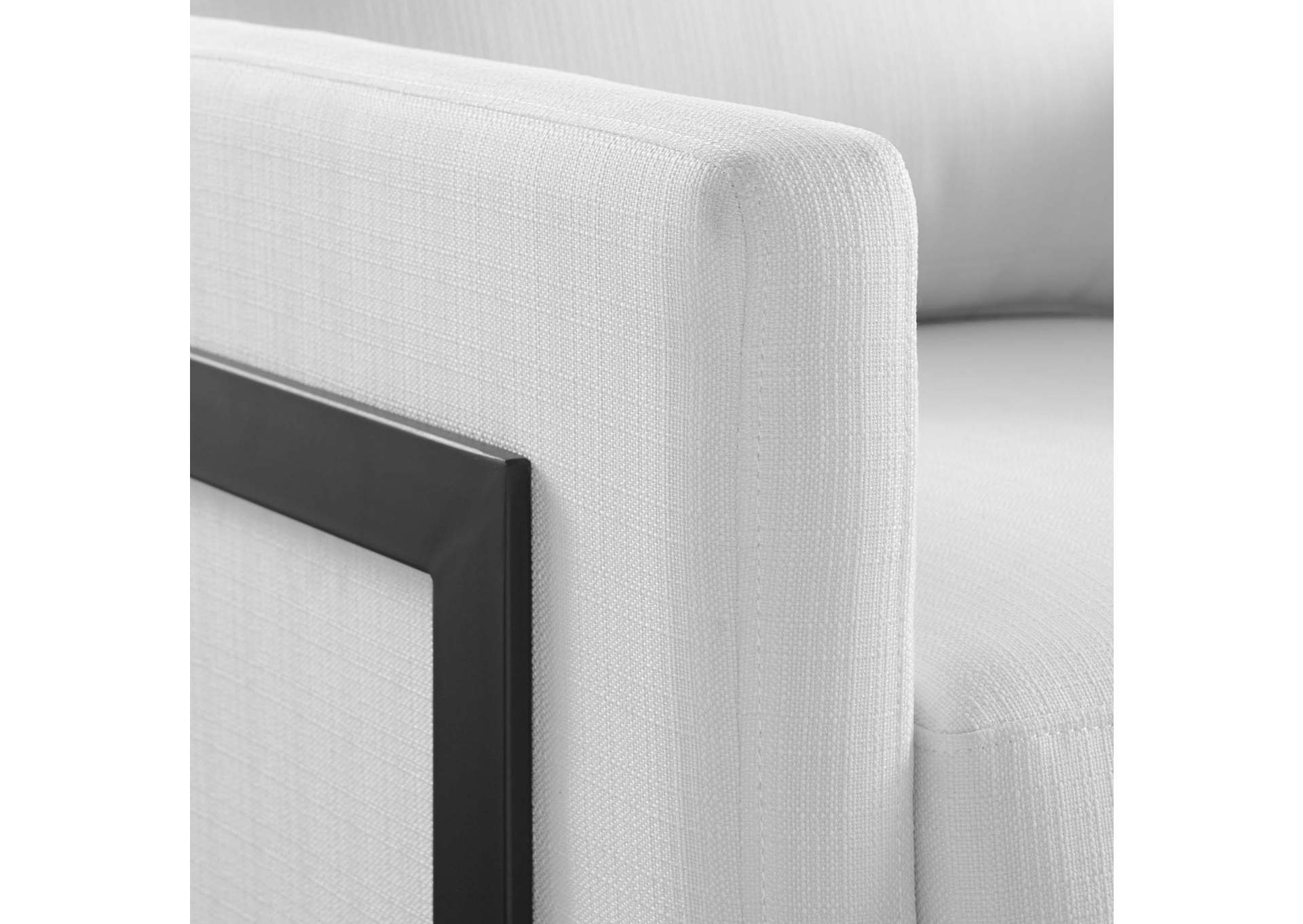 Black White Posse Upholstered Fabric Accent Chair,Modway