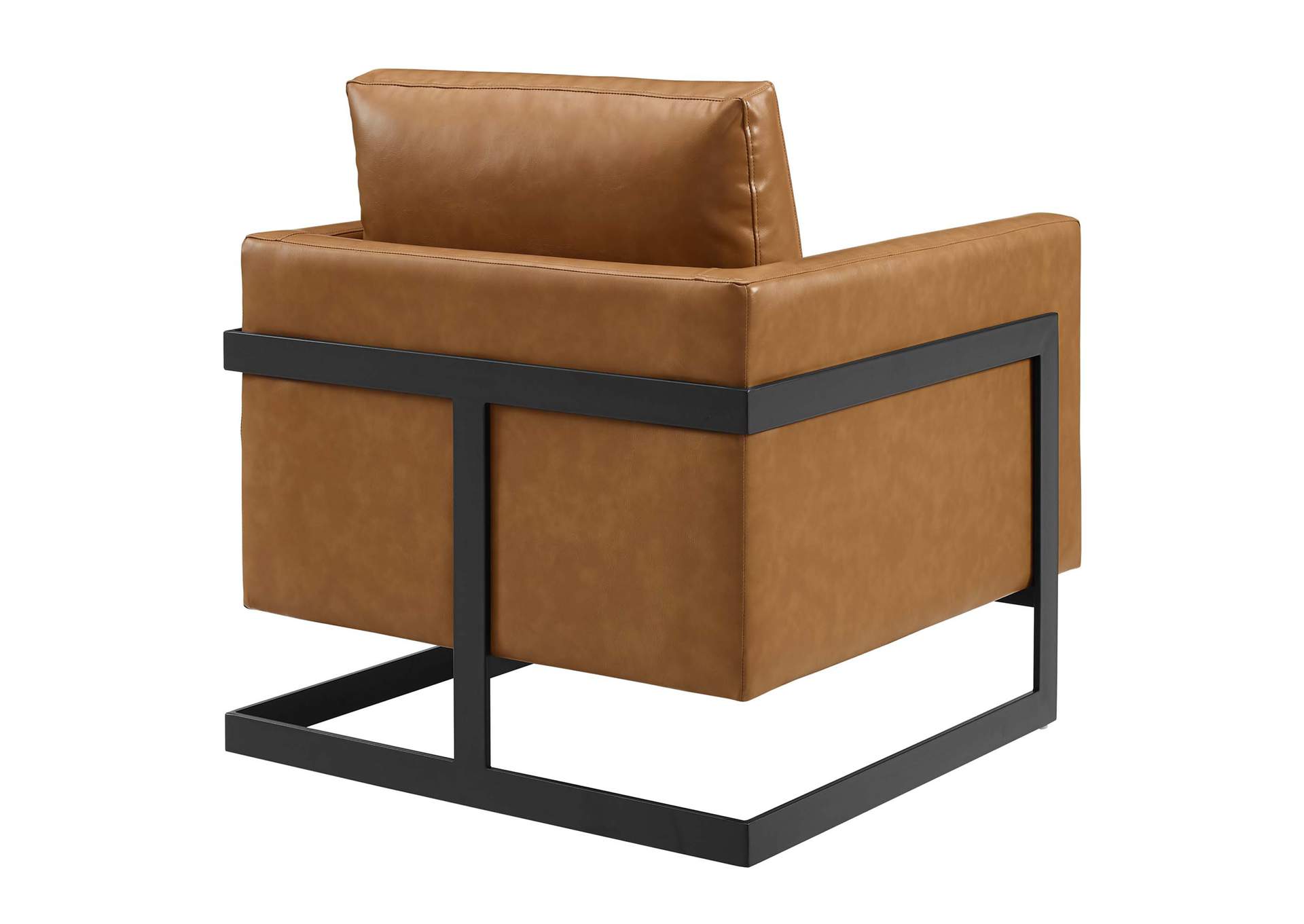 Black Tan Posse Vegan Leather Accent Chair,Modway