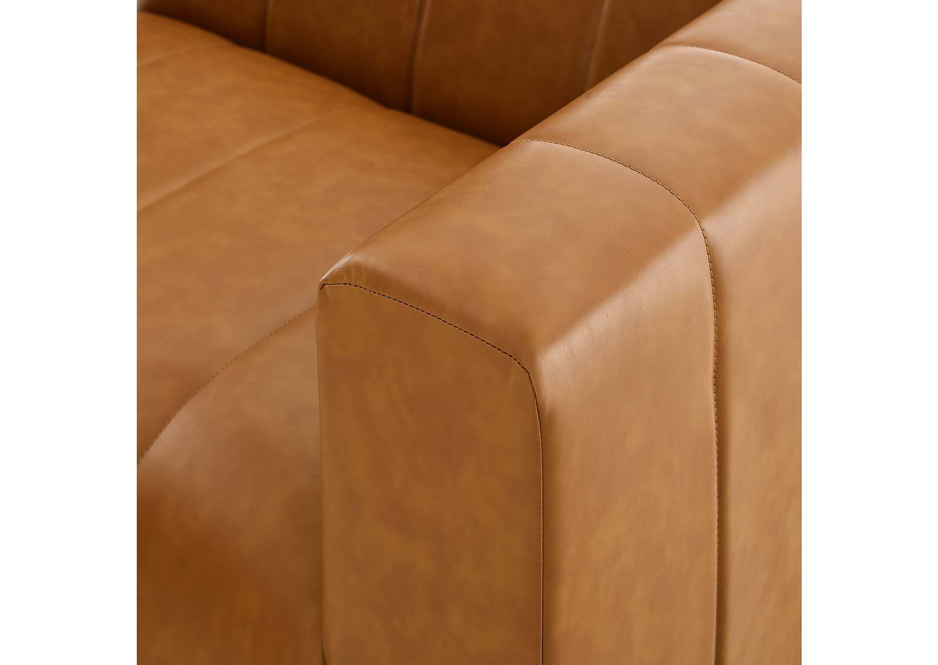Tan Bartlett Vegan Leather Right-Arm Chair,Modway