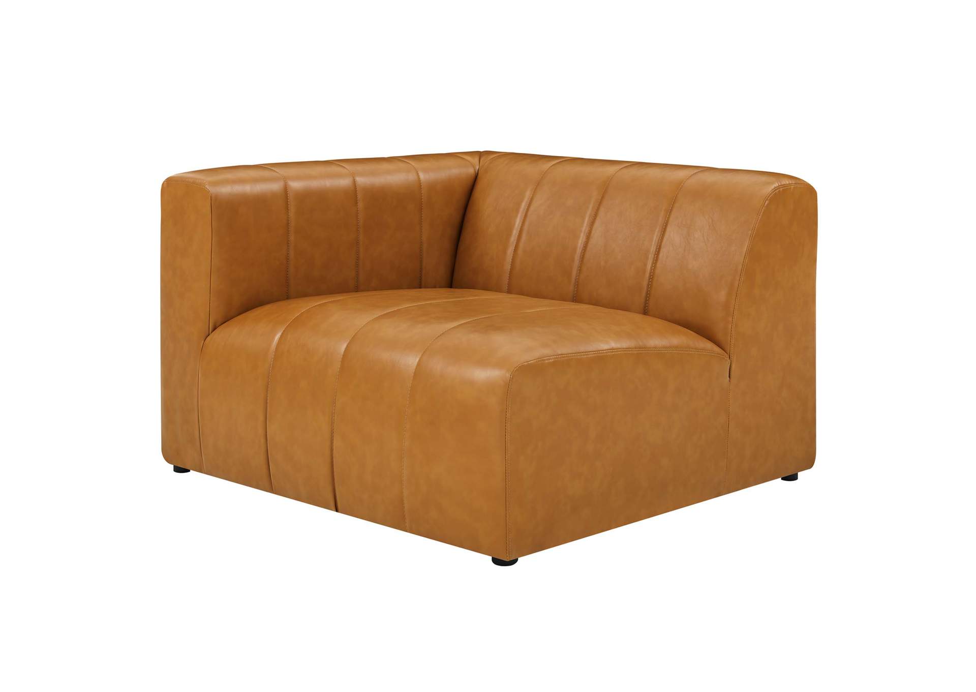 Tan Bartlett Vegan Leather Left-Arm Chair,Modway