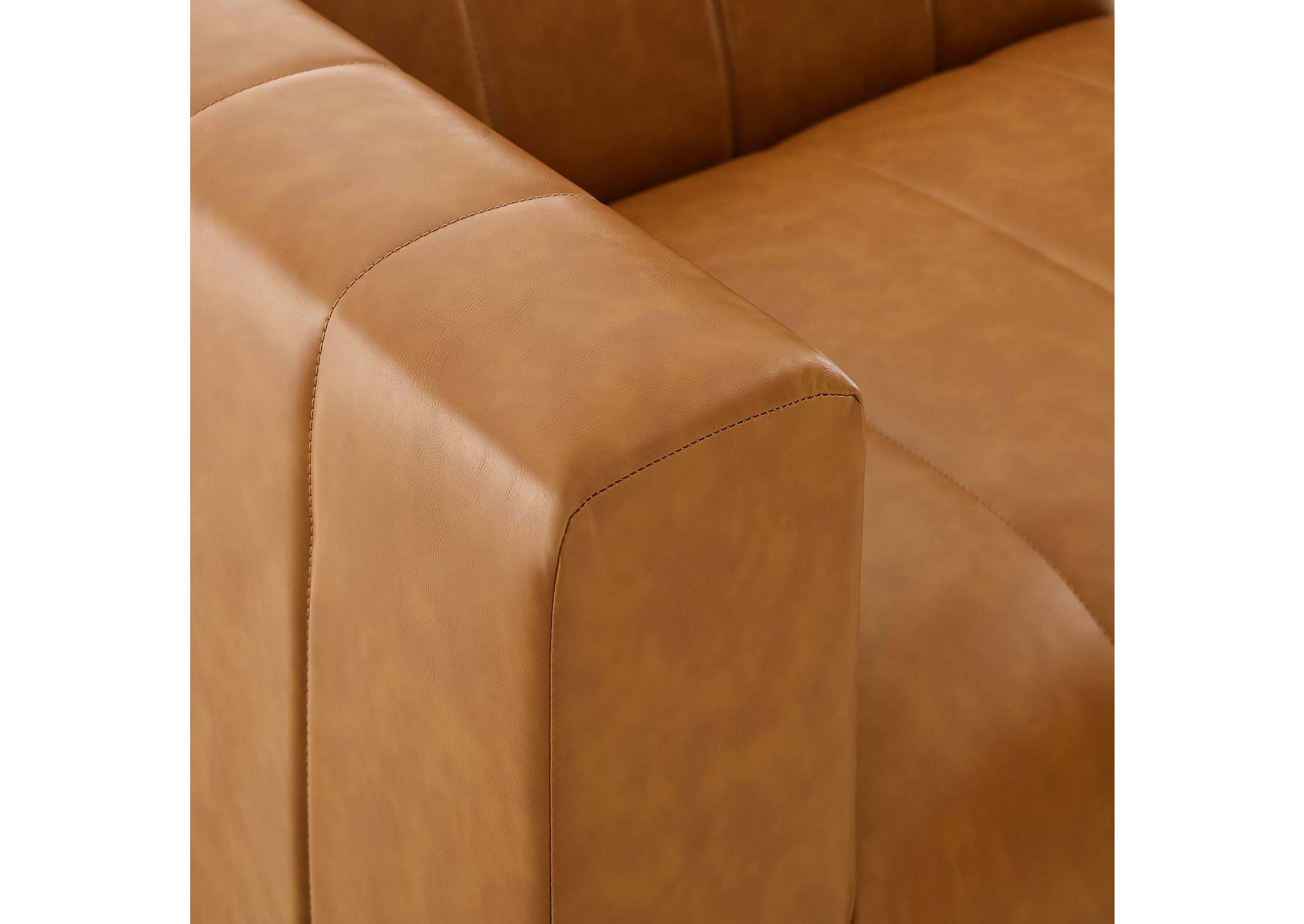 Tan Bartlett Vegan Leather Left-Arm Chair,Modway