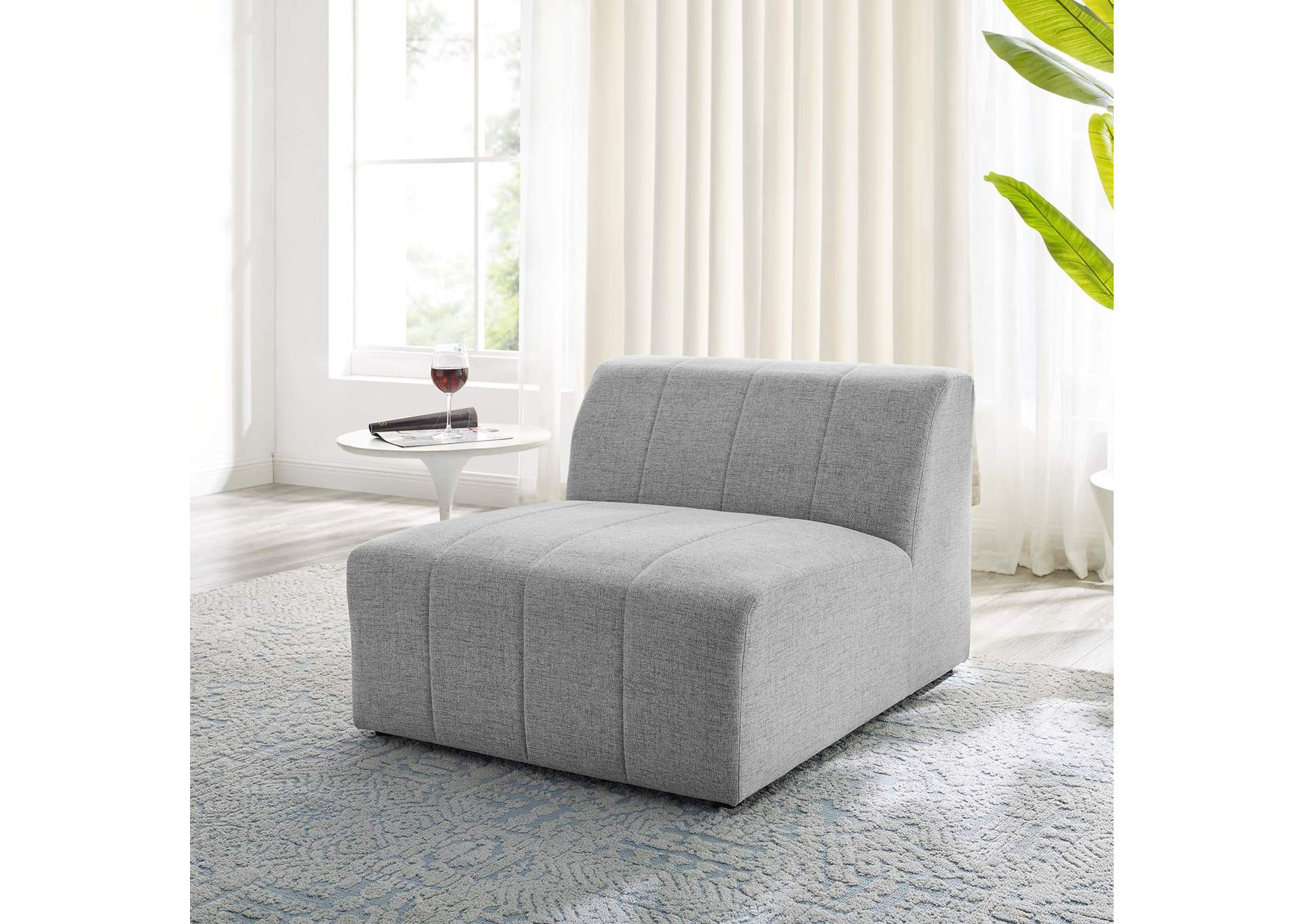 Bartlett Upholstered Fabric Armless Chair,Modway