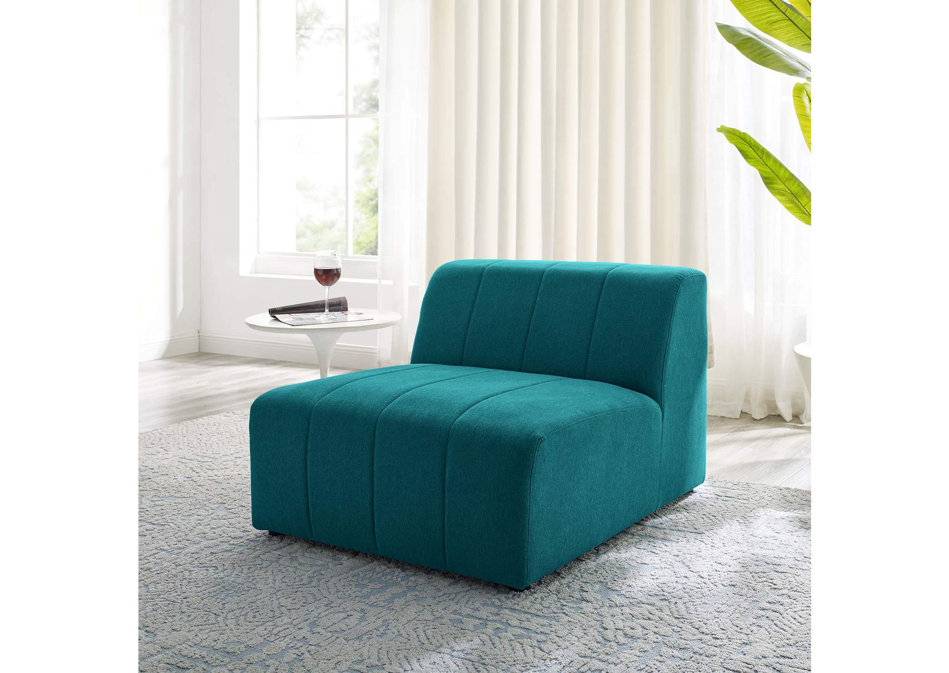 Bartlett Upholstered Fabric Armless Chair,Modway