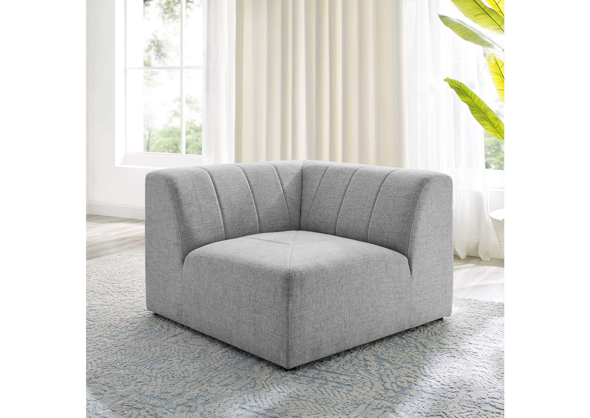 Light Gray Bartlett Upholstered Fabric Corner Chair,Modway