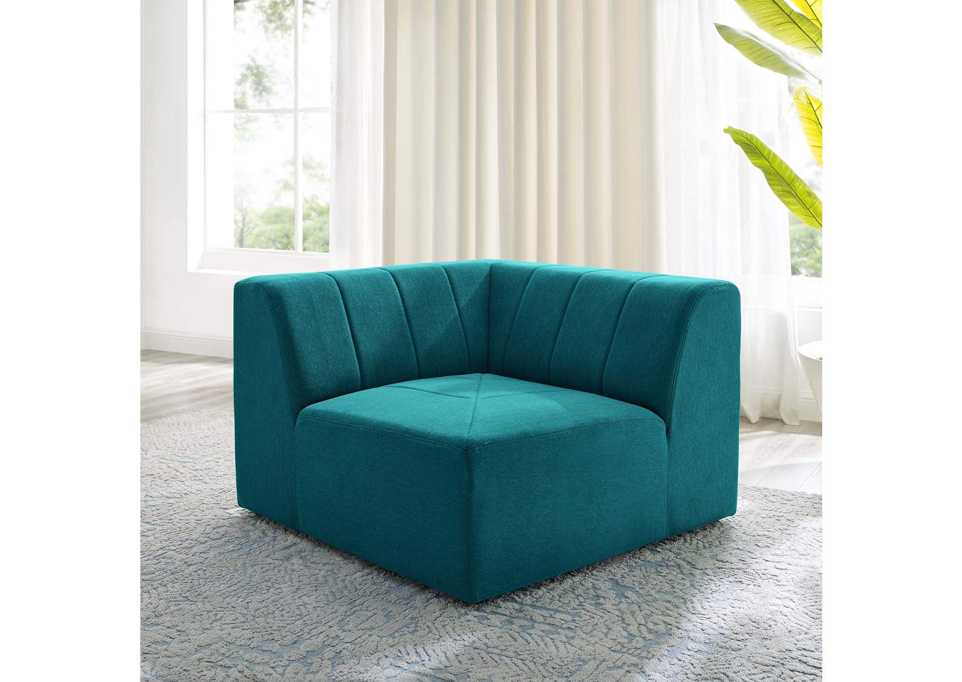 Teal Bartlett Upholstered Fabric Corner Chair,Modway