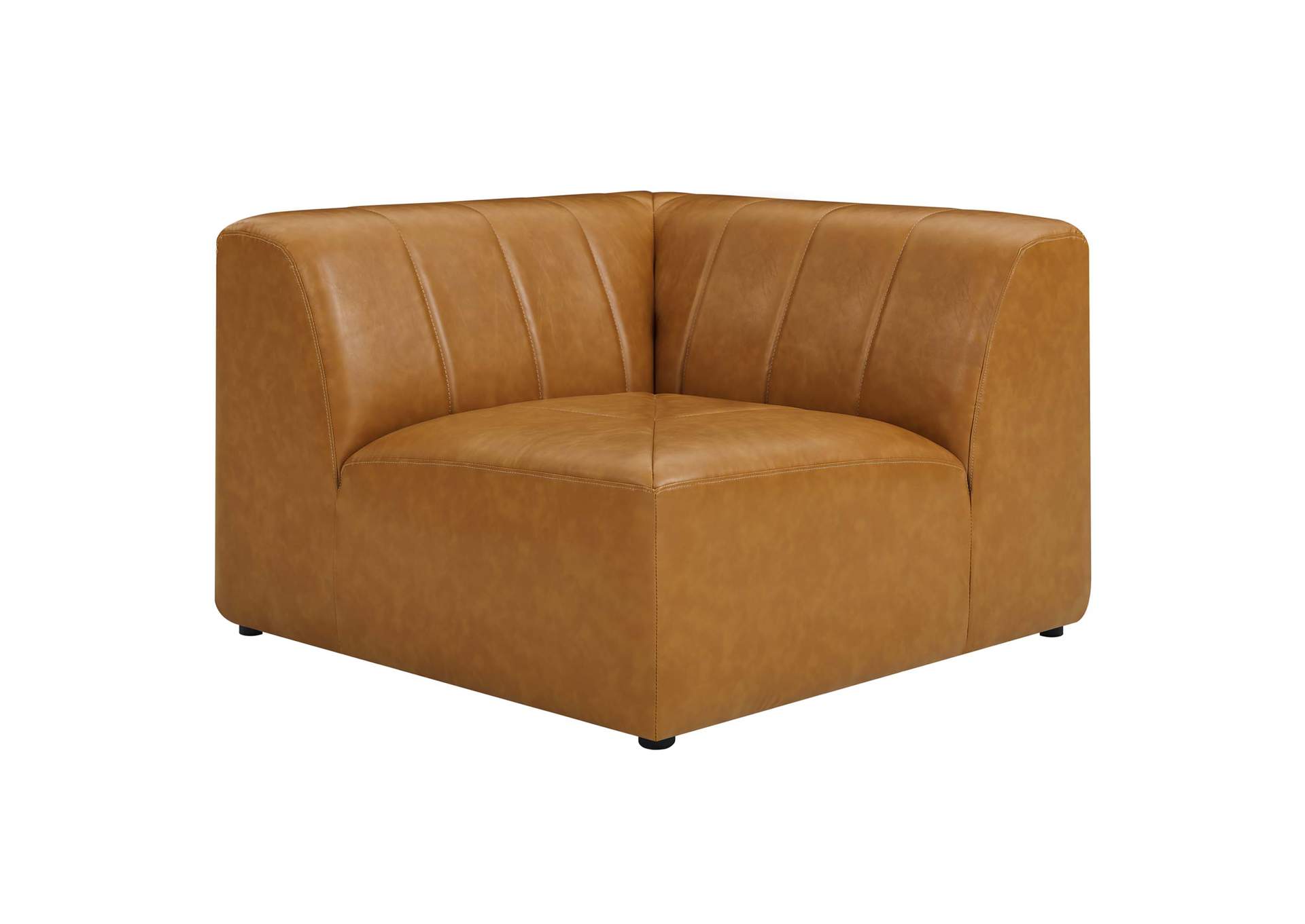 Tan Bartlett Vegan Leather Corner Chair,Modway