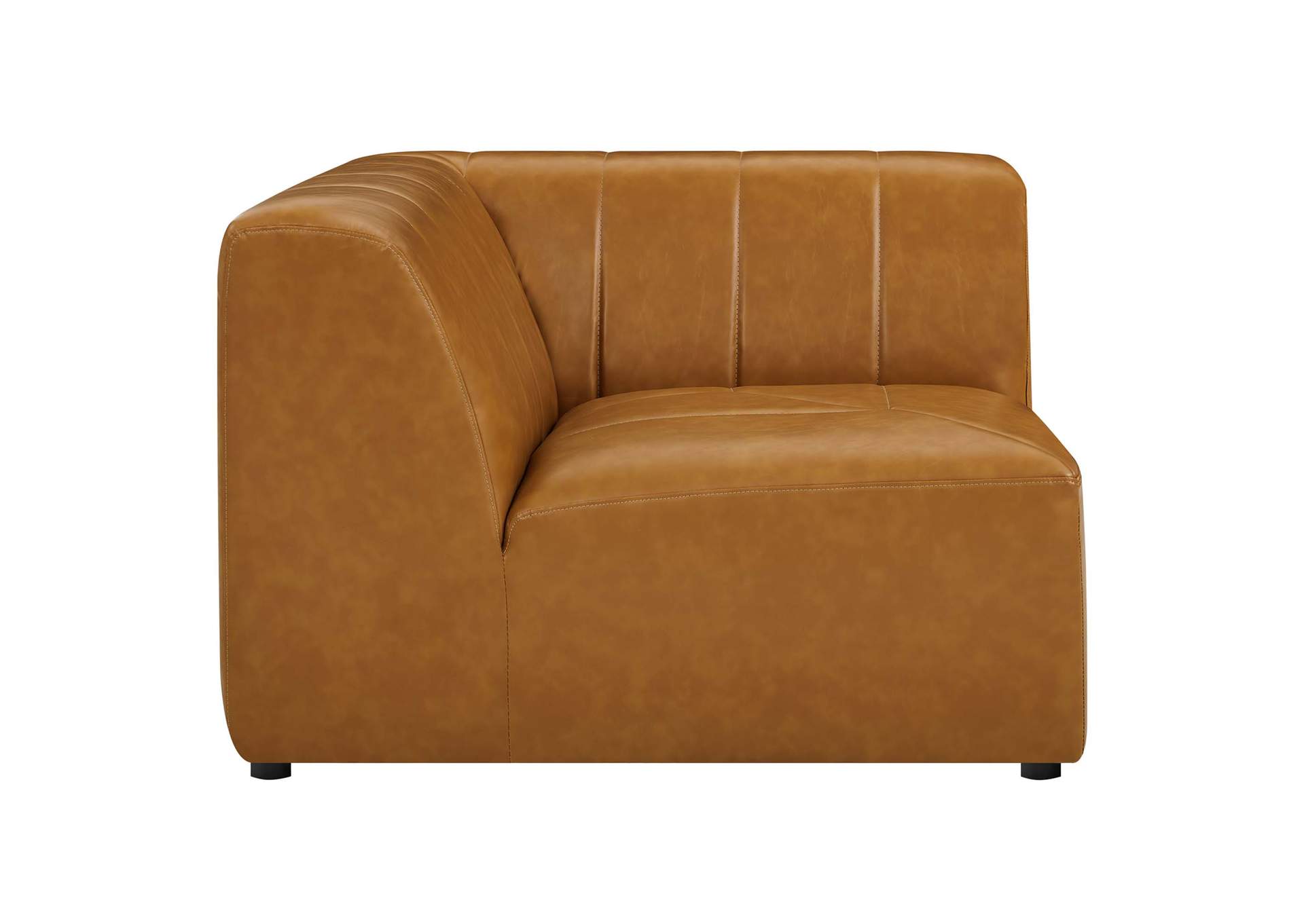 Tan Bartlett Vegan Leather Corner Chair,Modway