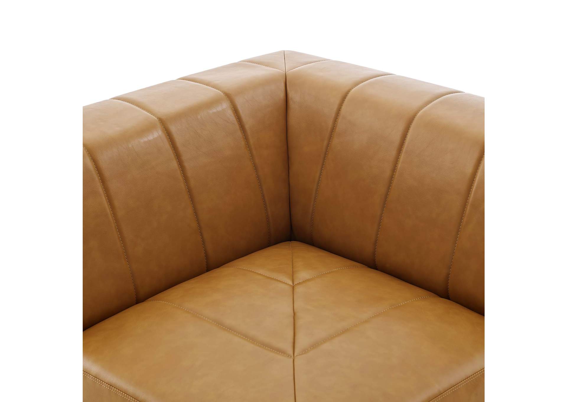 Tan Bartlett Vegan Leather Corner Chair,Modway