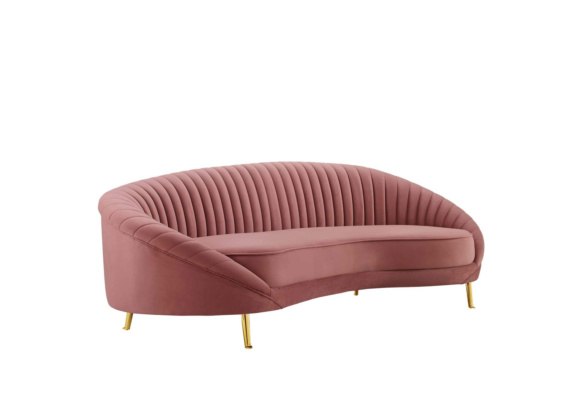 Dusty Rose Camber Channel Tufted Performance Velvet Sofa,Modway
