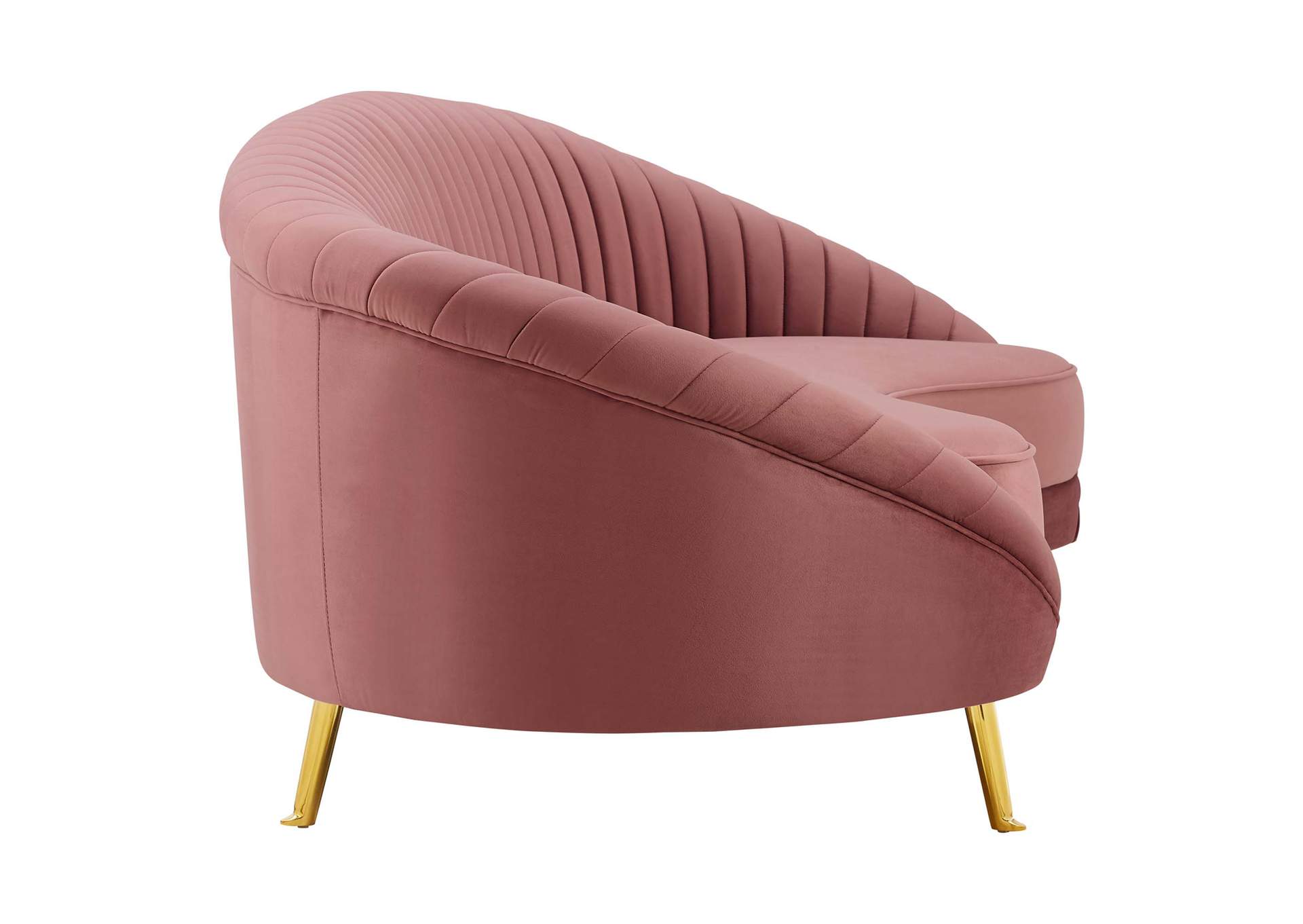 Dusty Rose Camber Channel Tufted Performance Velvet Sofa,Modway
