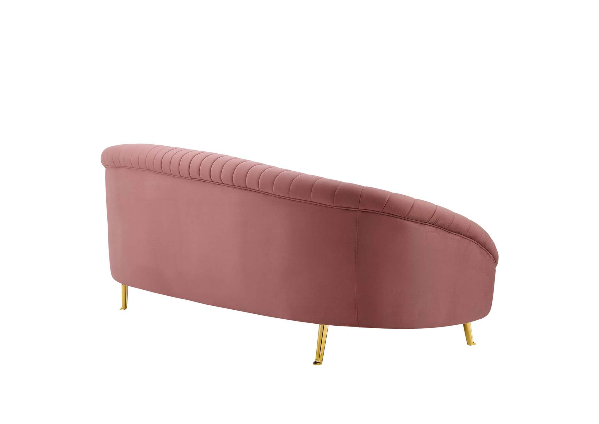 Dusty Rose Camber Channel Tufted Performance Velvet Sofa,Modway