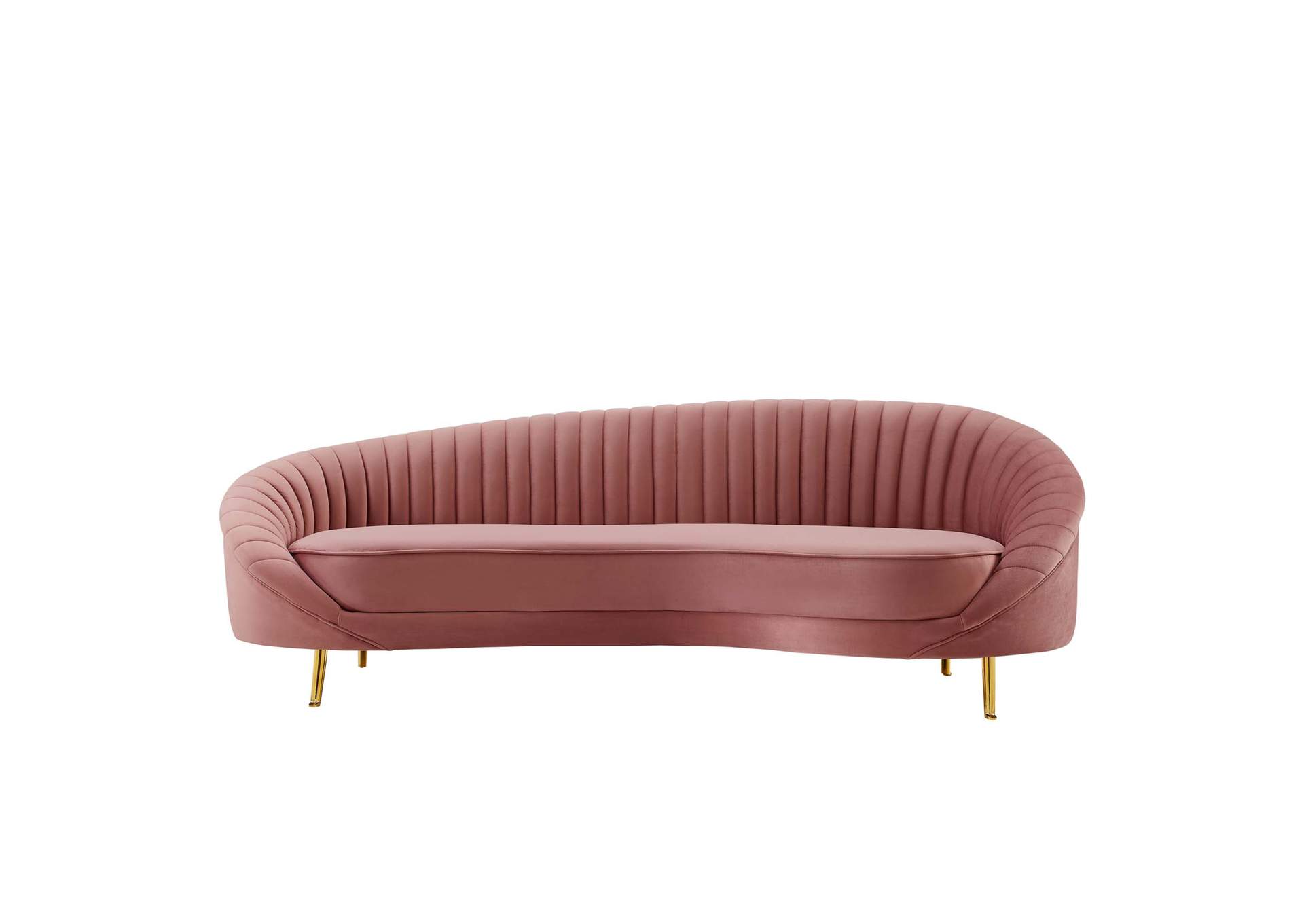 Dusty Rose Camber Channel Tufted Performance Velvet Sofa,Modway