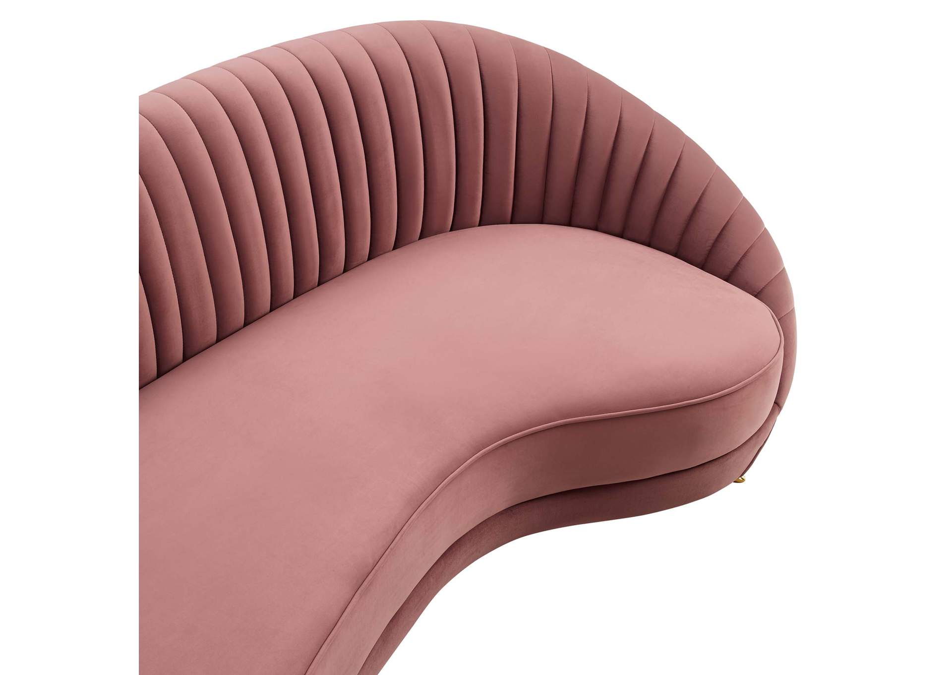Dusty Rose Camber Channel Tufted Performance Velvet Sofa,Modway