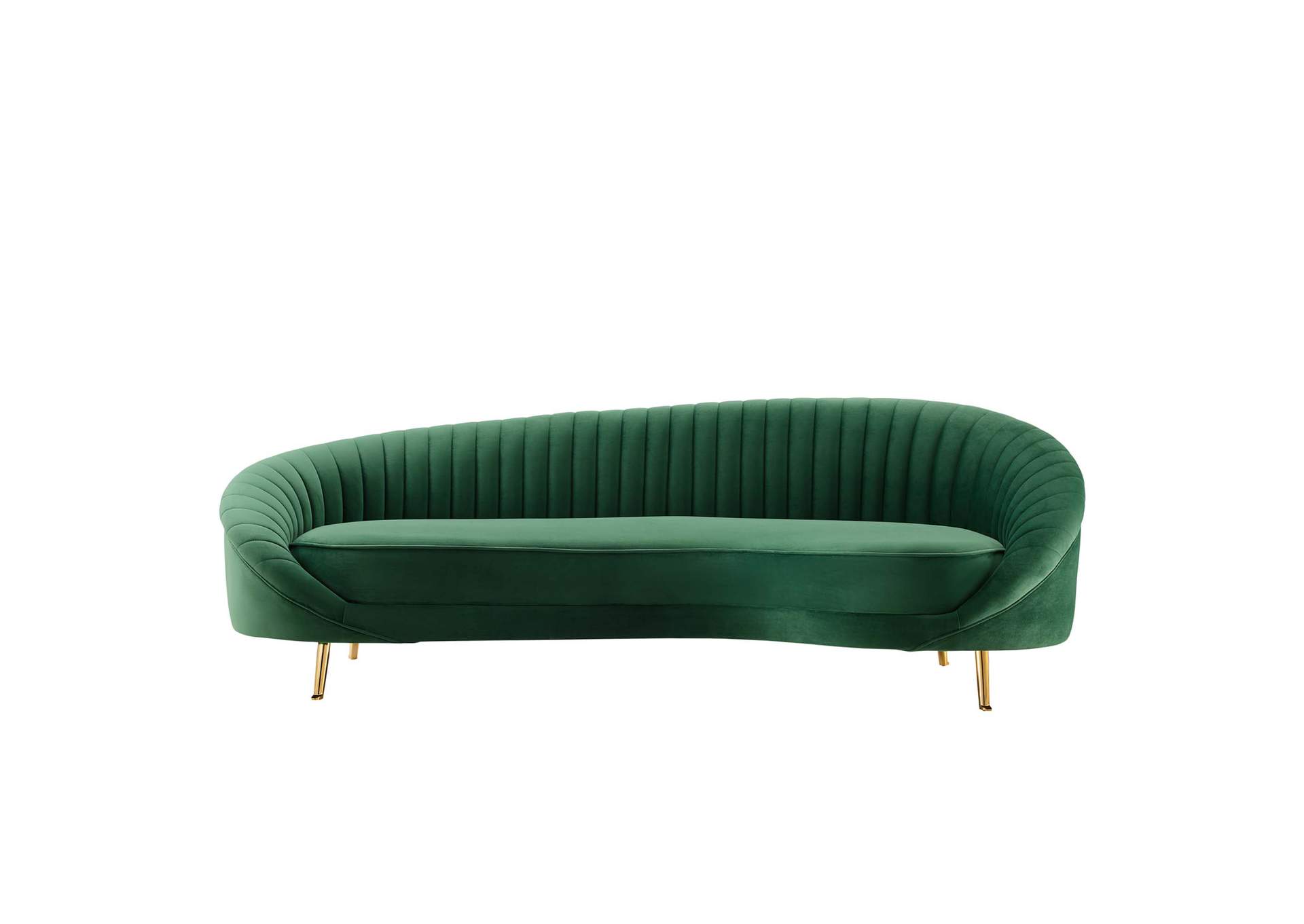 Emerald Camber Channel Tufted Performance Velvet Sofa,Modway