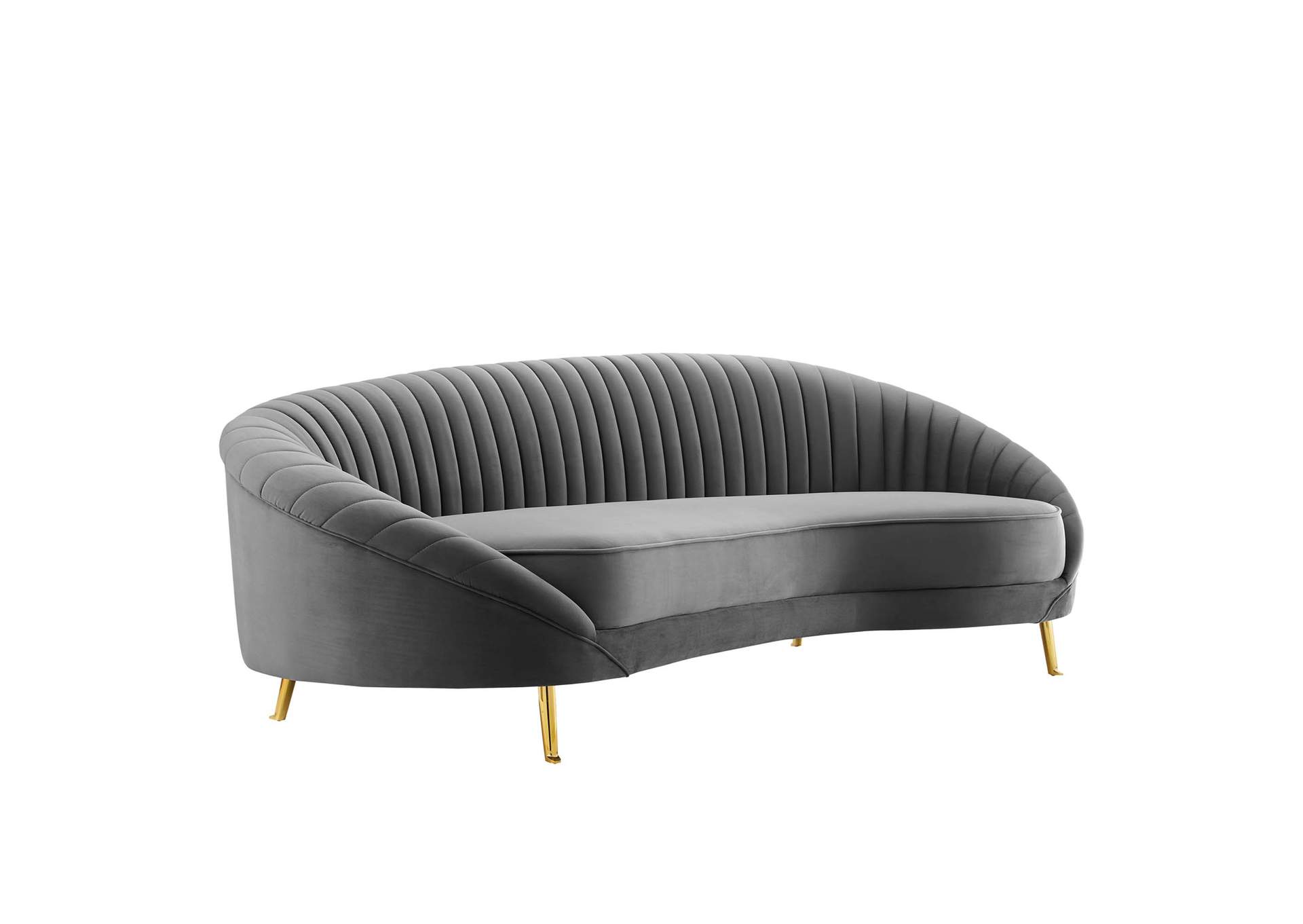 Gray Camber Channel Tufted Performance Velvet Sofa,Modway