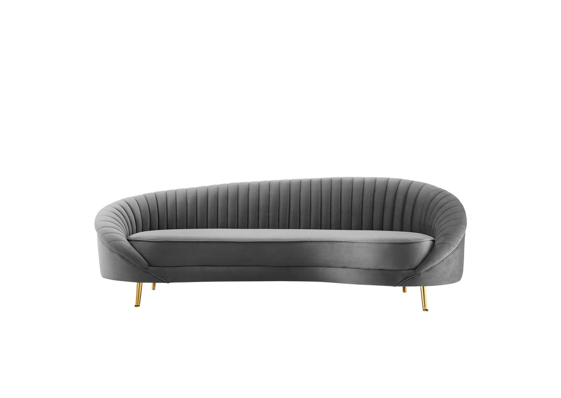 Gray Camber Channel Tufted Performance Velvet Sofa,Modway