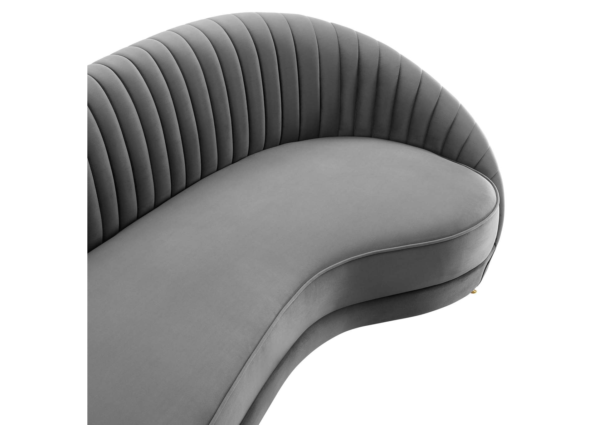 Gray Camber Channel Tufted Performance Velvet Sofa,Modway