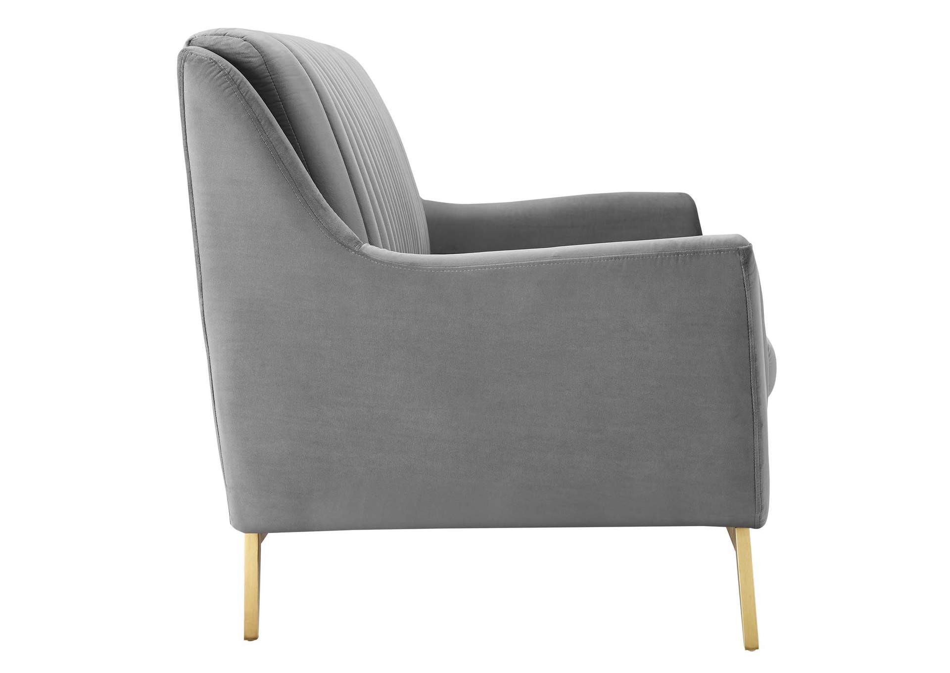 Gray Winsome Channel Tufted Performance Velvet Sofa,Modway