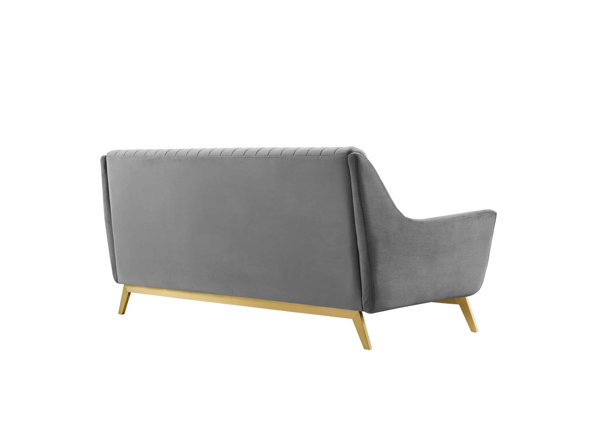 Gray Winsome Channel Tufted Performance Velvet Sofa,Modway