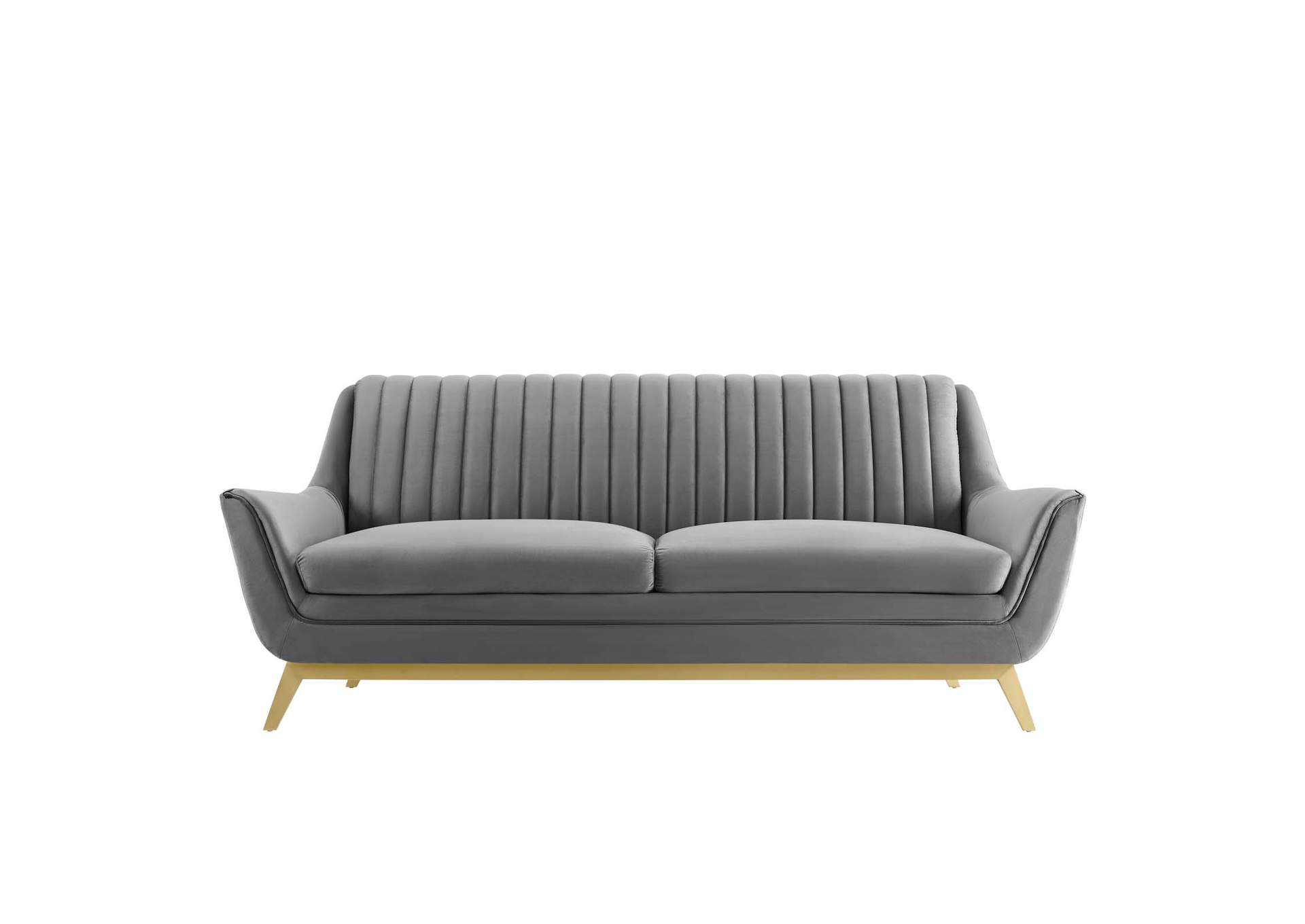 Gray Winsome Channel Tufted Performance Velvet Sofa,Modway