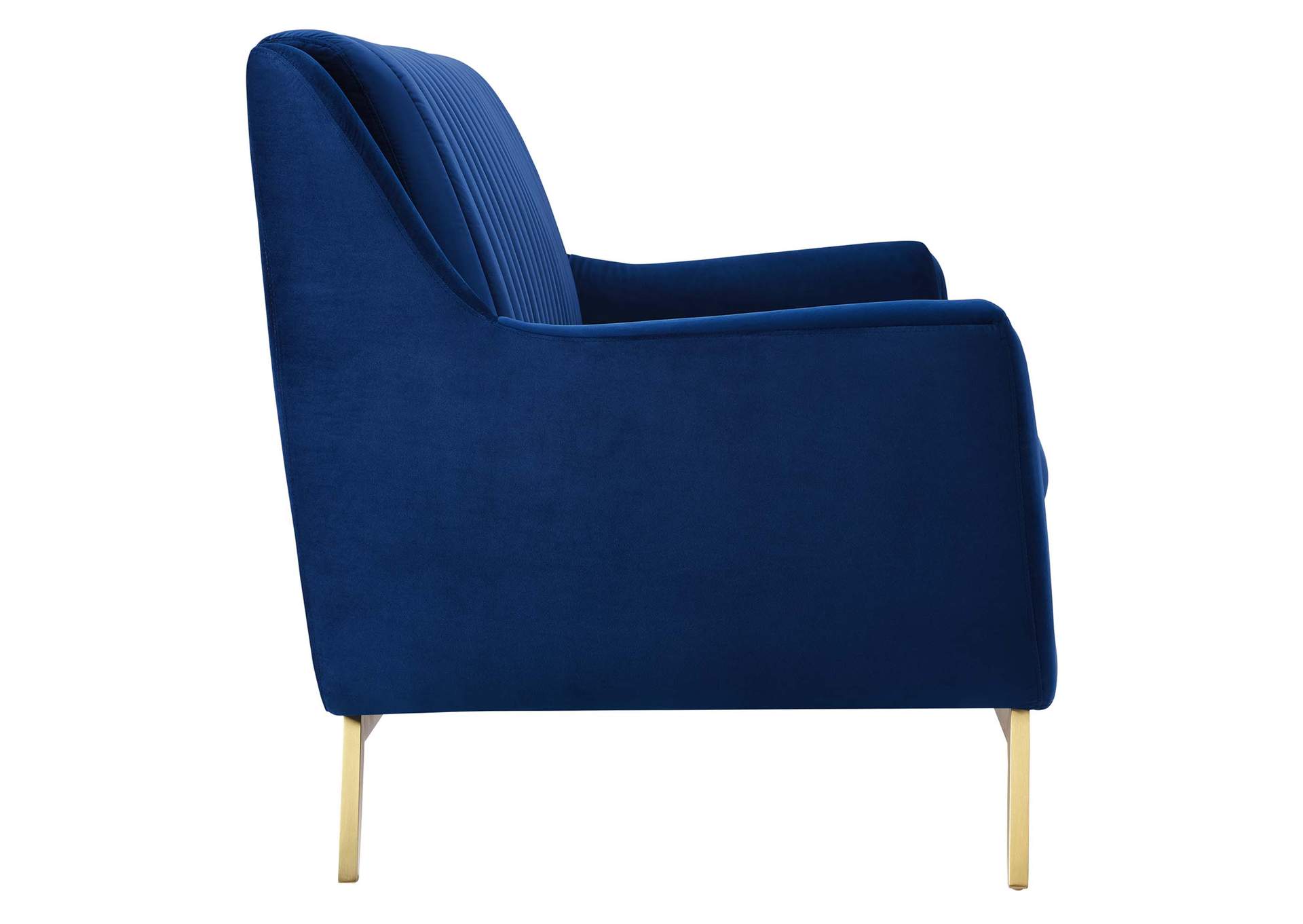 Navy Winsome Channel Tufted Performance Velvet Sofa,Modway