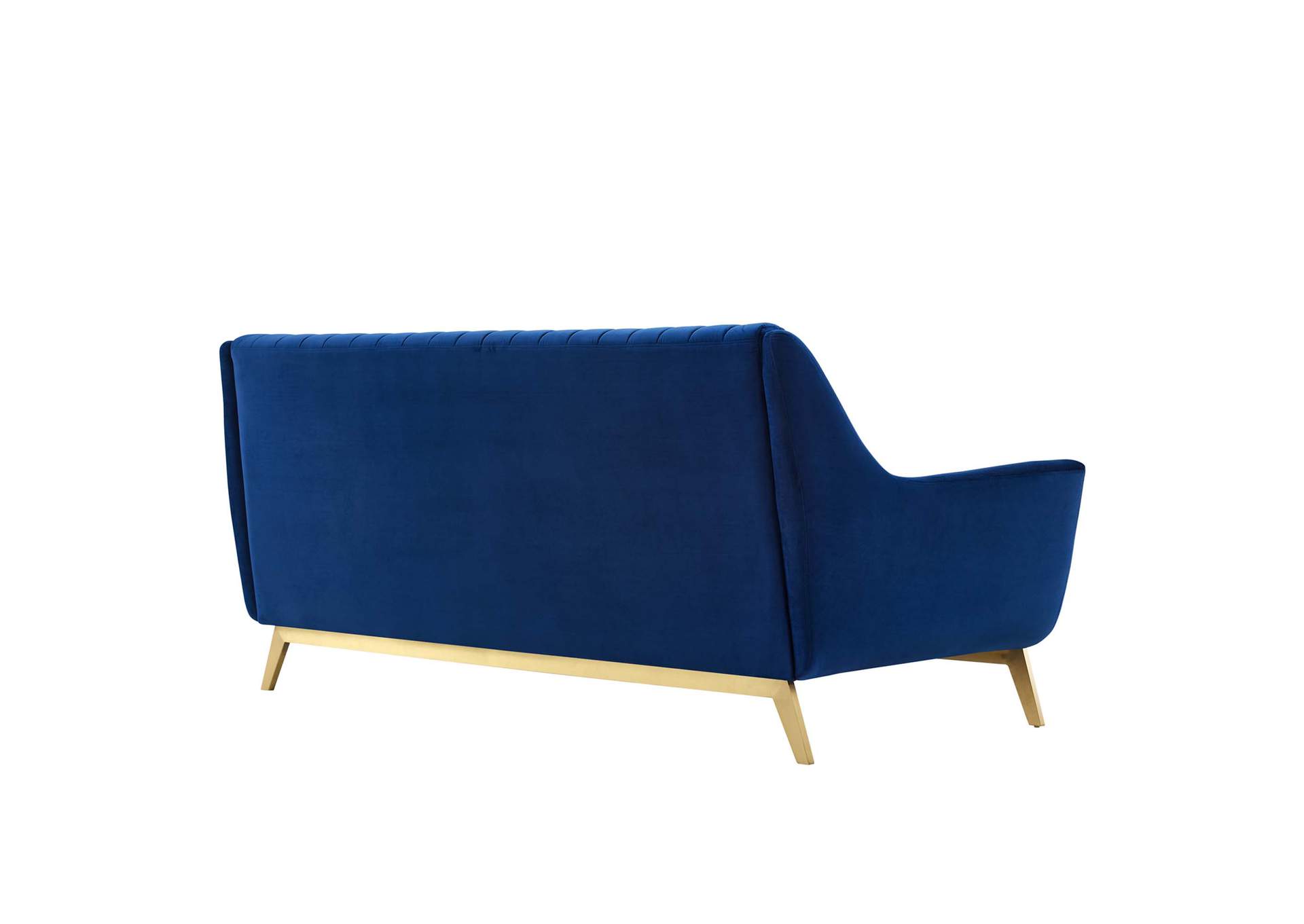 Navy Winsome Channel Tufted Performance Velvet Sofa,Modway