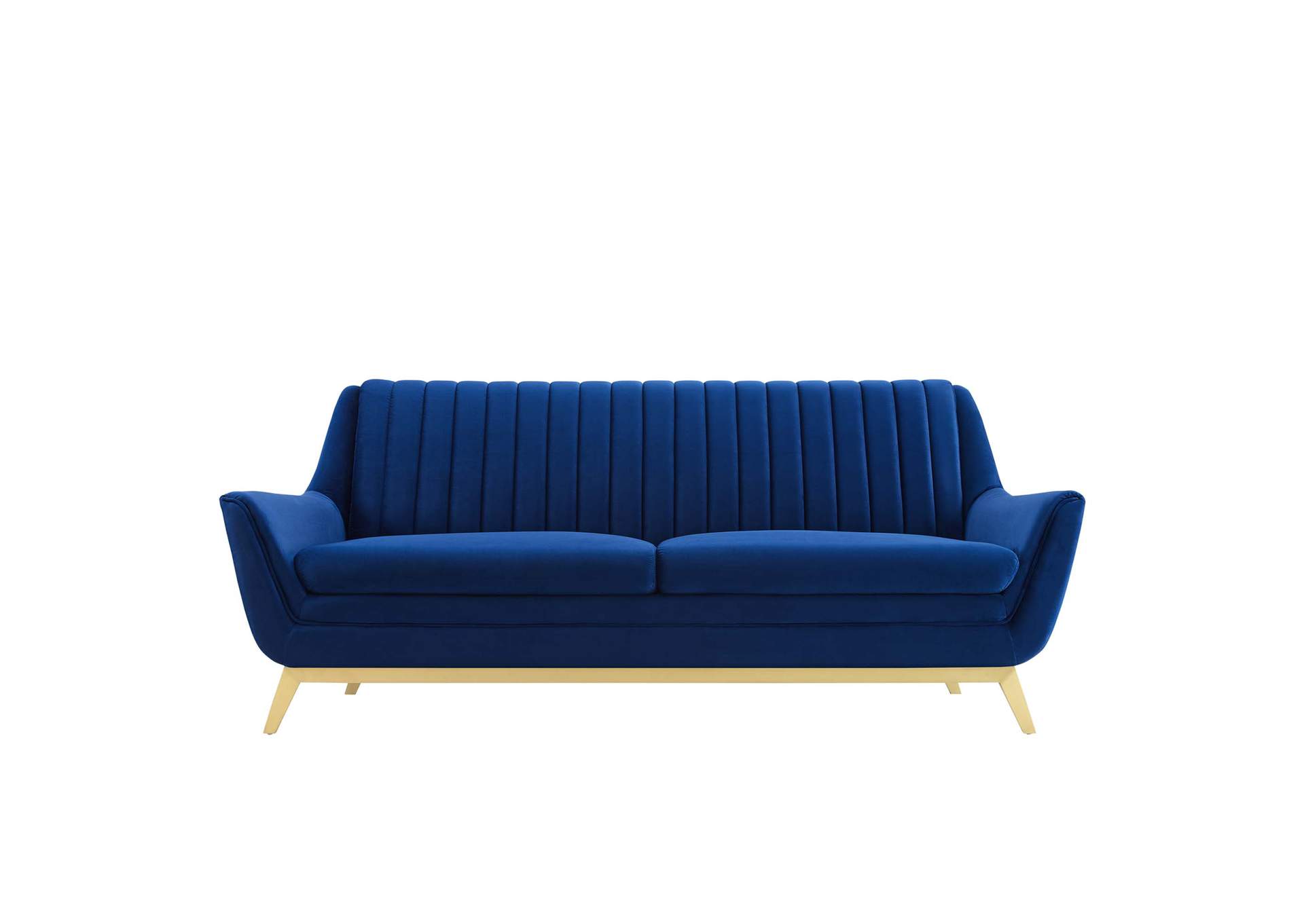 Navy Winsome Channel Tufted Performance Velvet Sofa,Modway