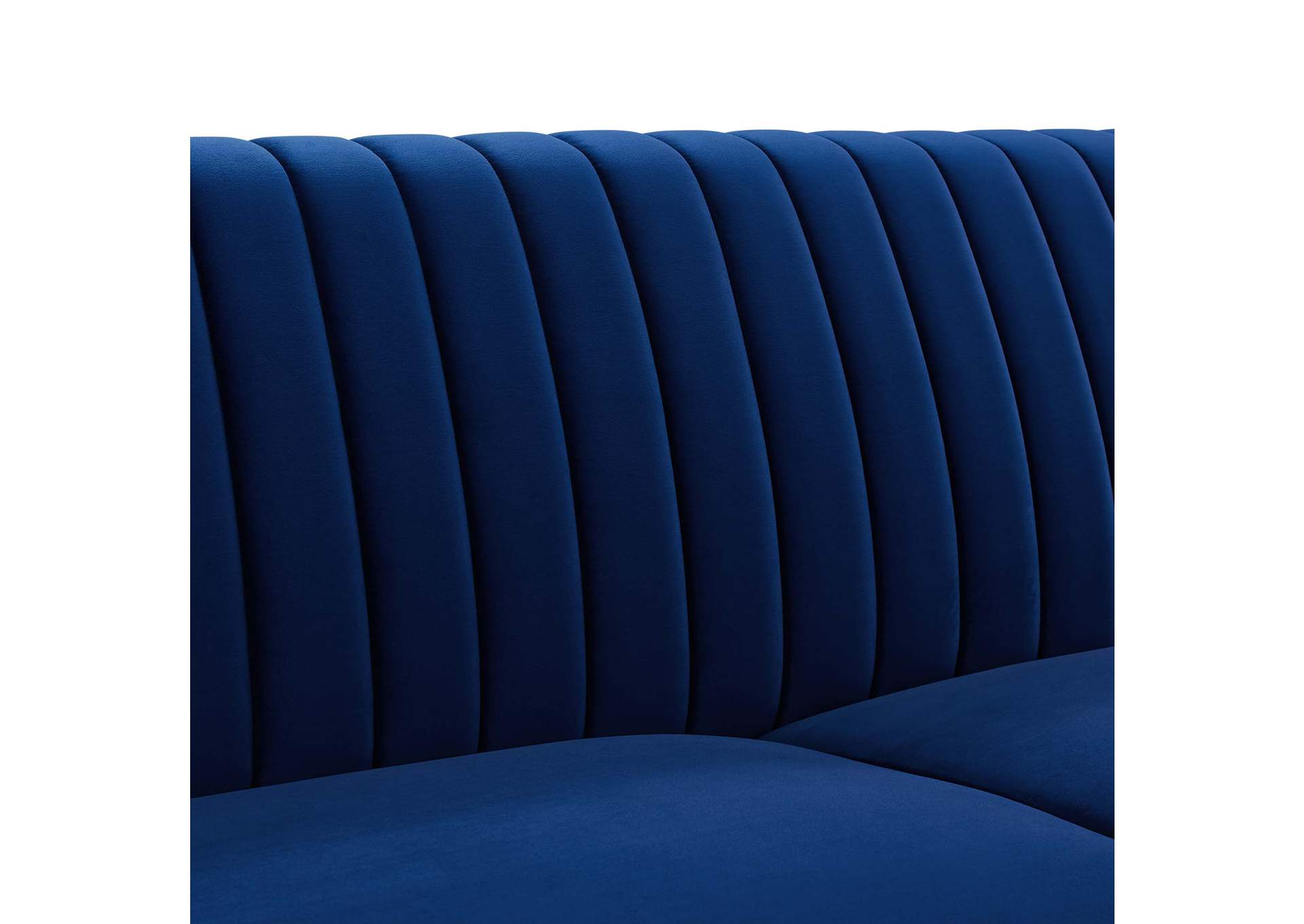 Navy Winsome Channel Tufted Performance Velvet Sofa,Modway