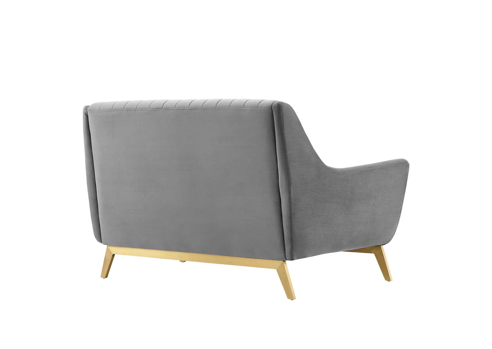 Gray Winsome Channel Tufted Performance Velvet Loveseat,Modway