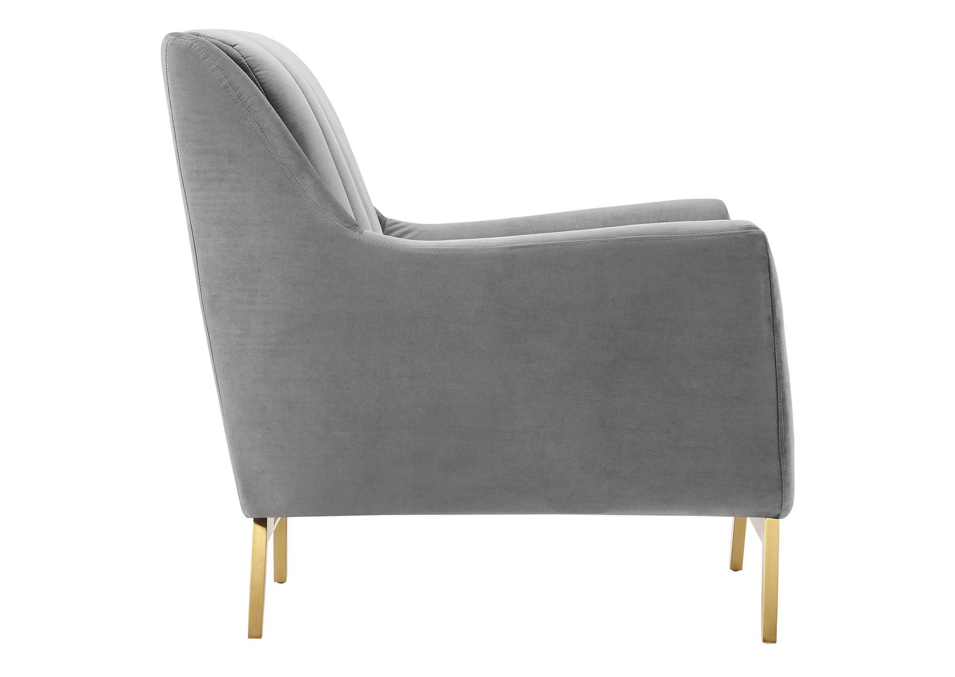 Gray Winsome Channel Tufted Performance Velvet Arm Chair,Modway