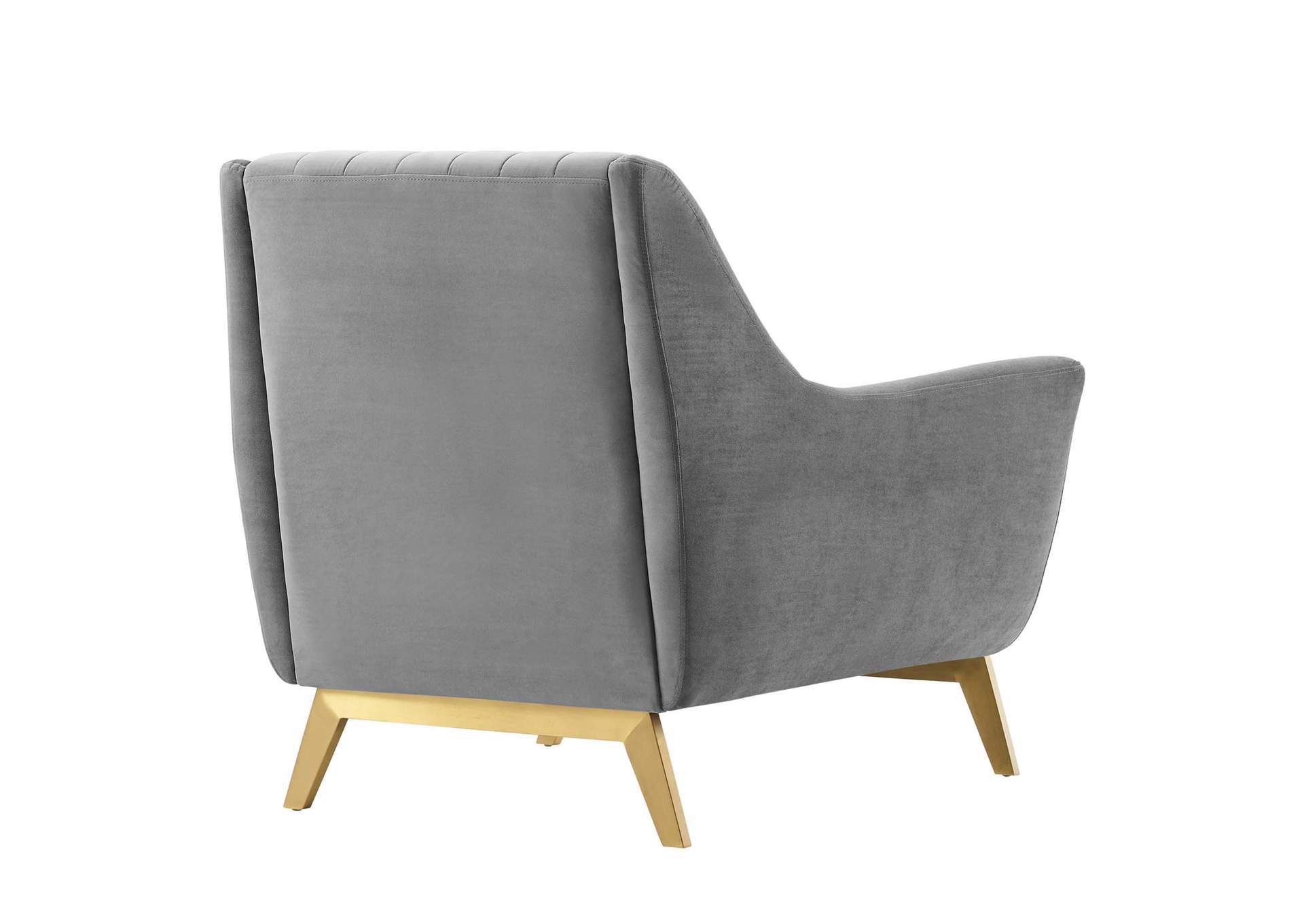 Gray Winsome Channel Tufted Performance Velvet Arm Chair,Modway