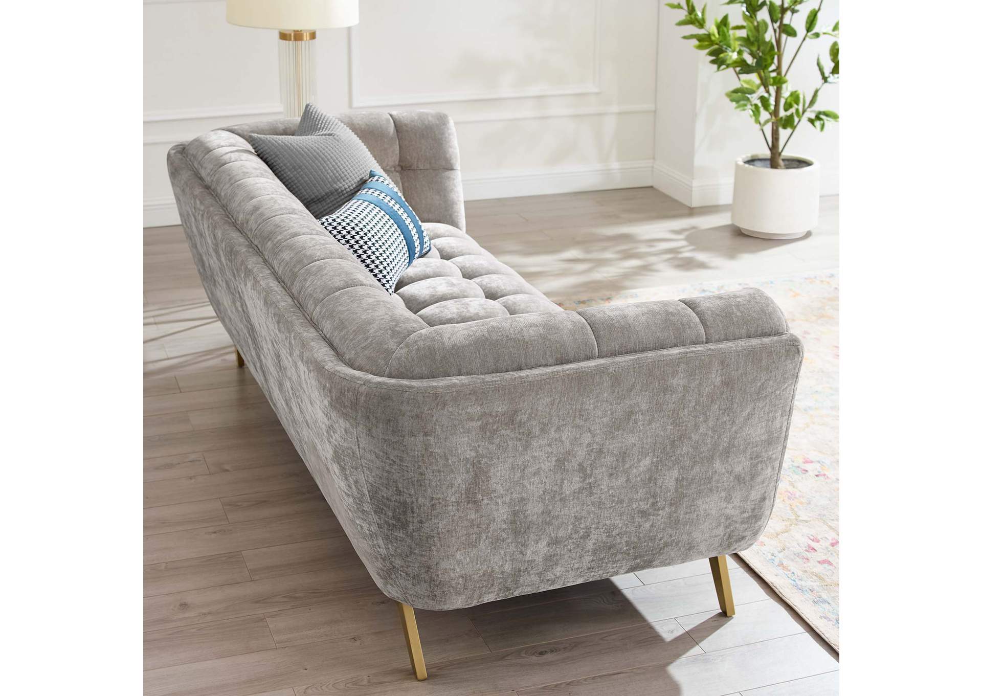 Light Gray Bestow Crushed Performance Velvet Sofa,Modway