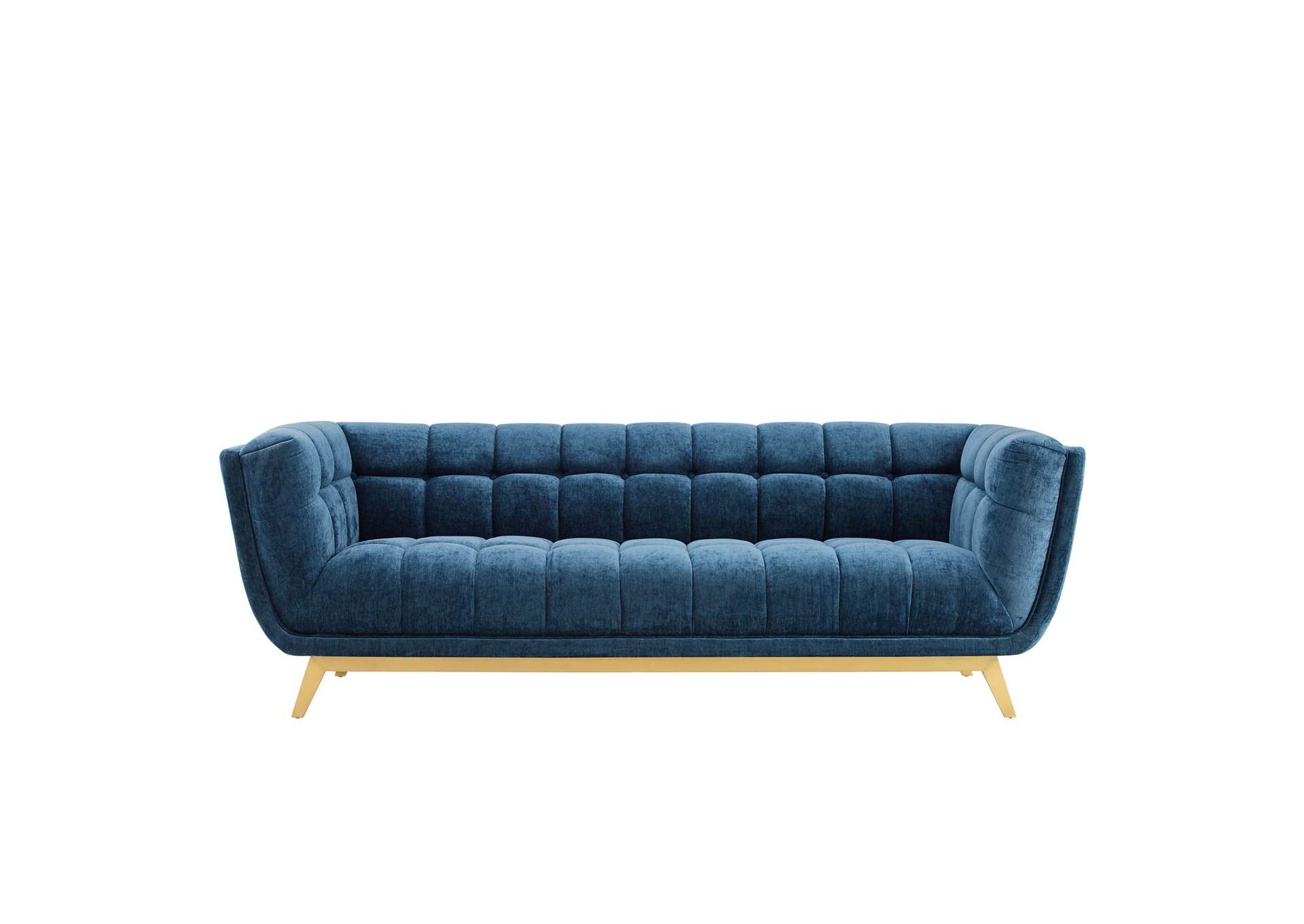 Navy Bestow Crushed Performance Velvet Sofa,Modway