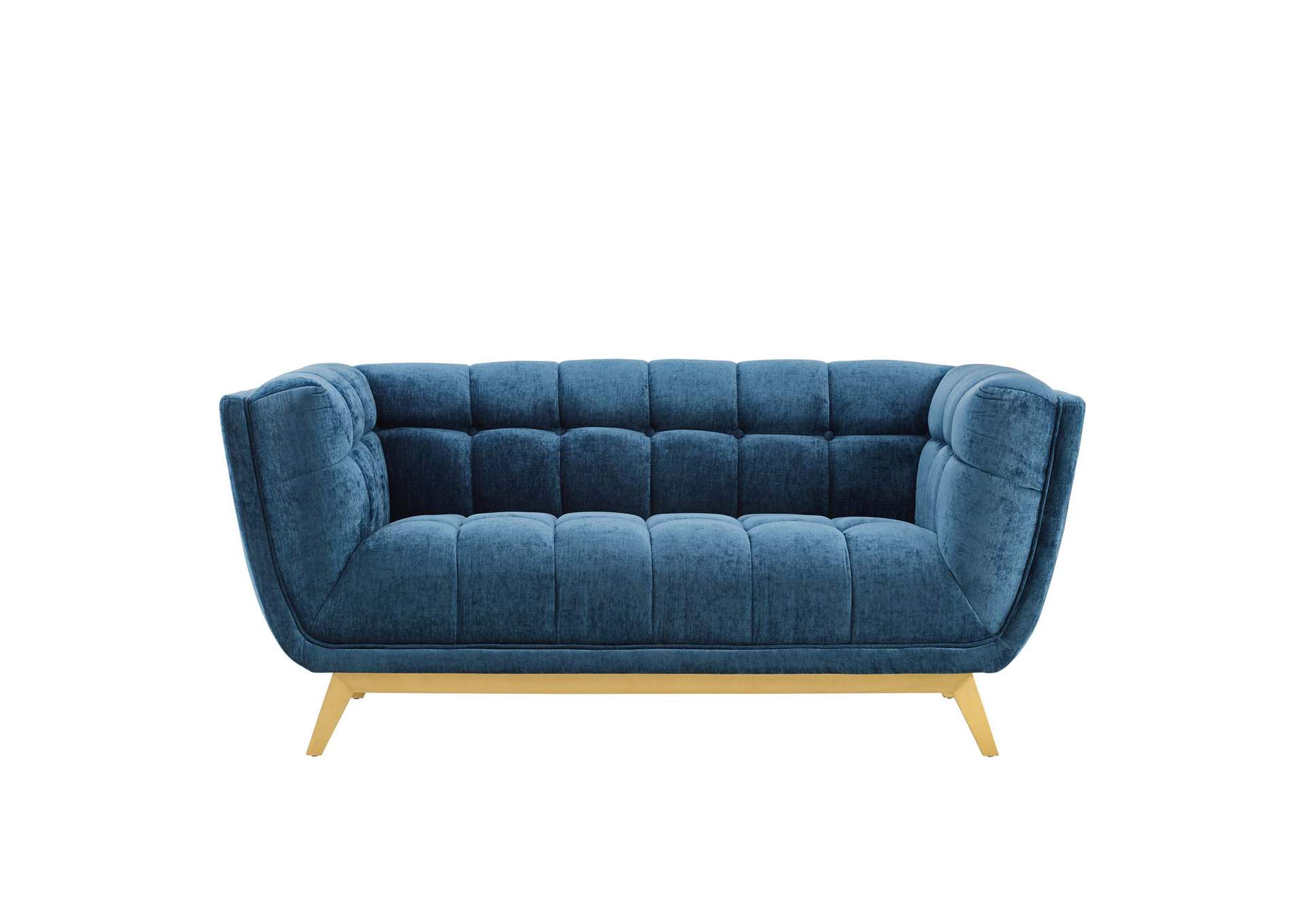 Navy Bestow Crushed Performance Velvet Loveseat,Modway