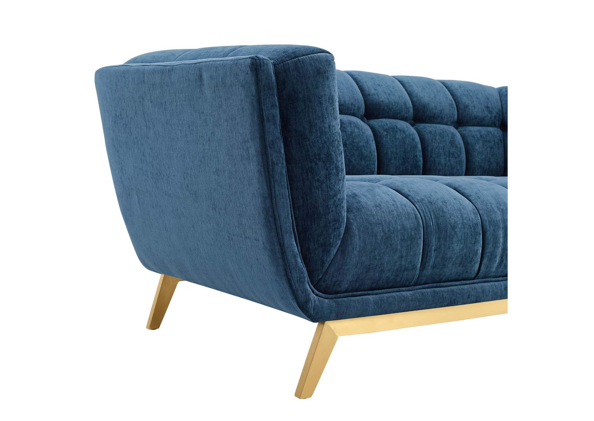 Navy Bestow Crushed Performance Velvet Loveseat,Modway