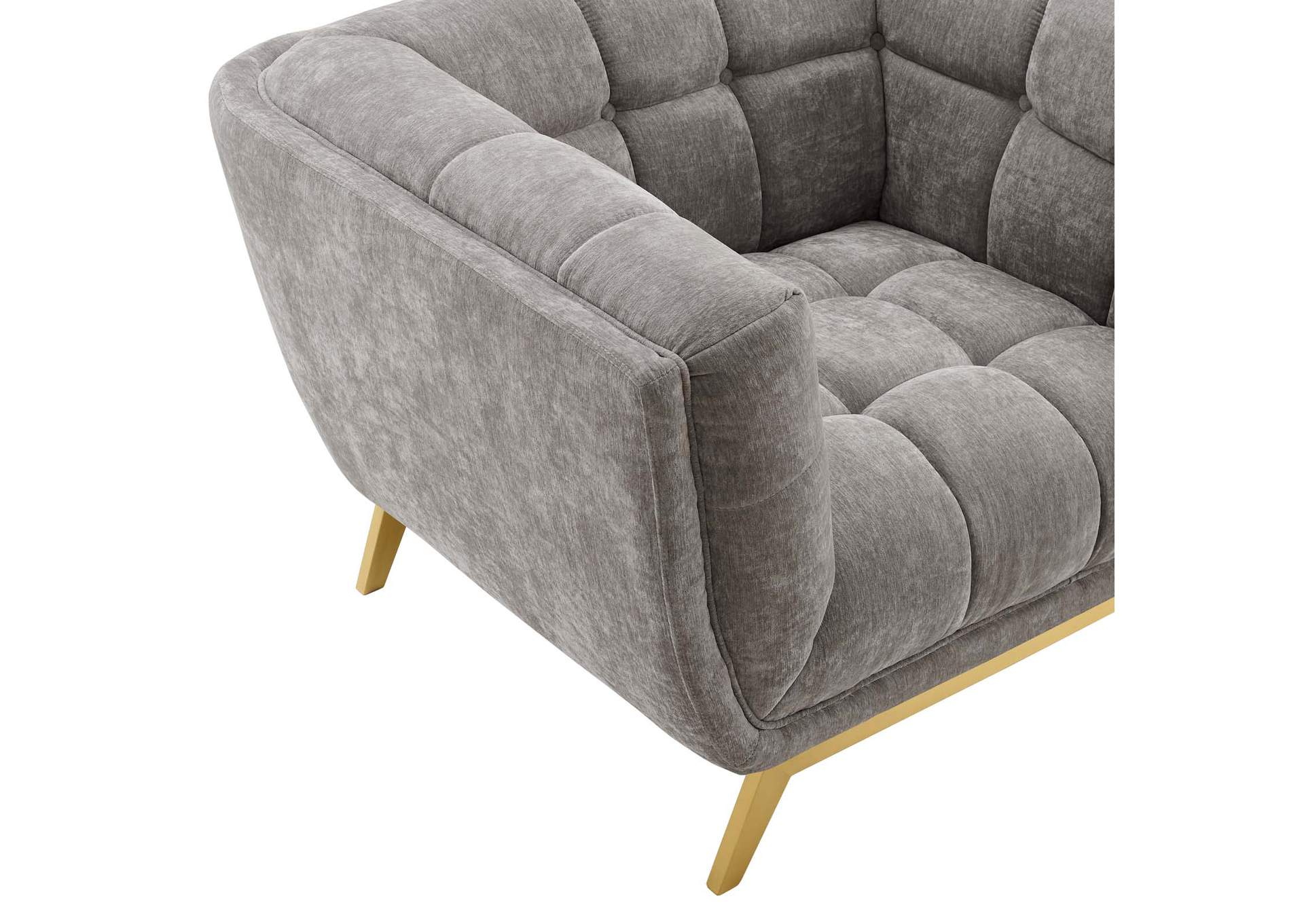 Light Gray Bestow Crushed Performance Velvet Arm Chair,Modway