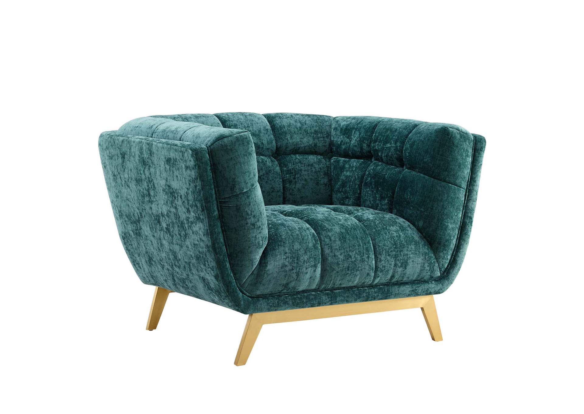 Teal Bestow Crushed Performance Velvet Arm Chair,Modway