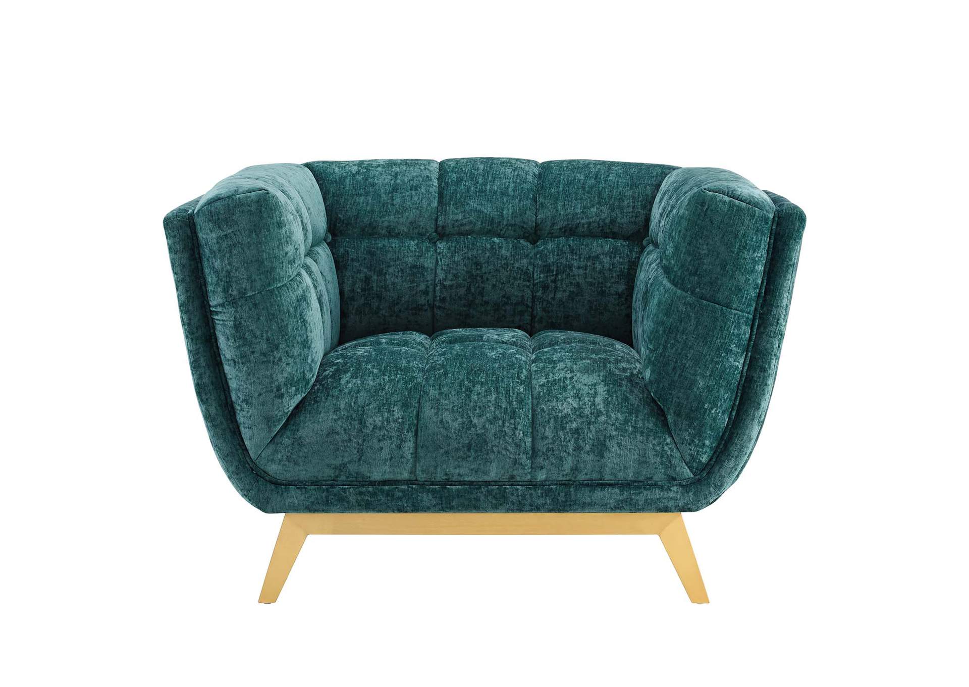 Teal Bestow Crushed Performance Velvet Arm Chair,Modway