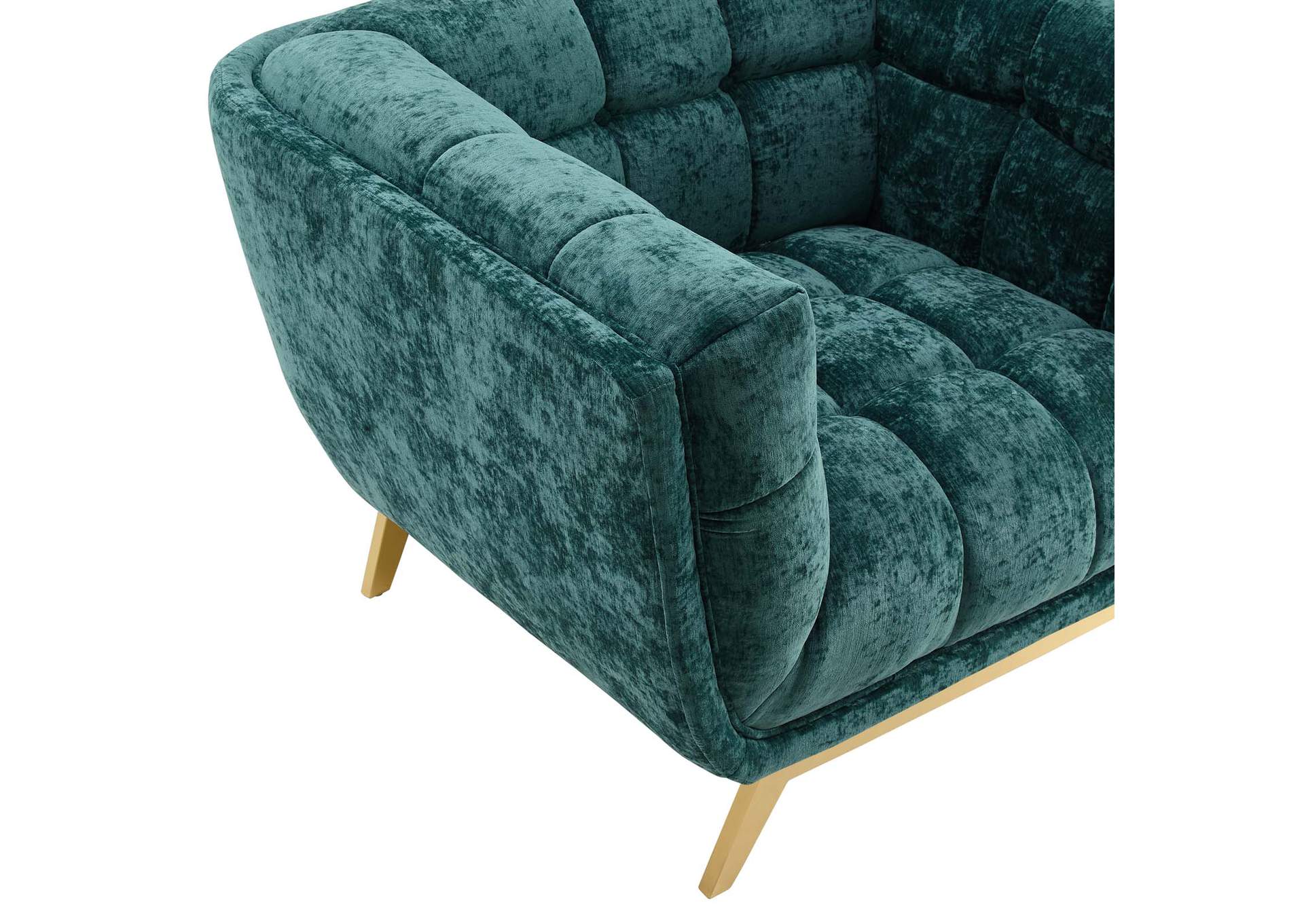 Teal Bestow Crushed Performance Velvet Arm Chair,Modway