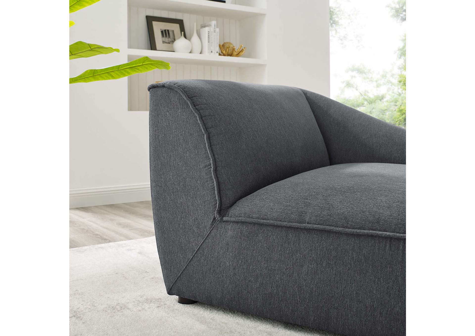 Charcoal Comprise Right-Arm Sectional Sofa Chair,Modway
