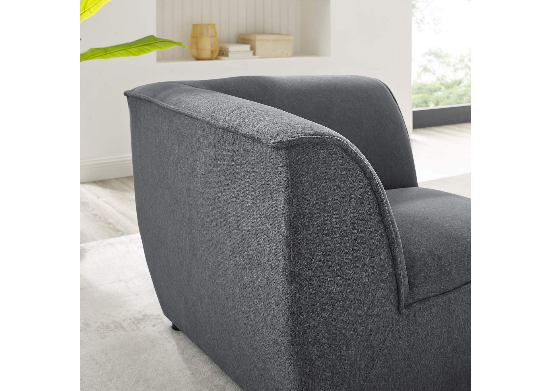 Charcoal Comprise Corner Sectional Sofa Chair,Modway