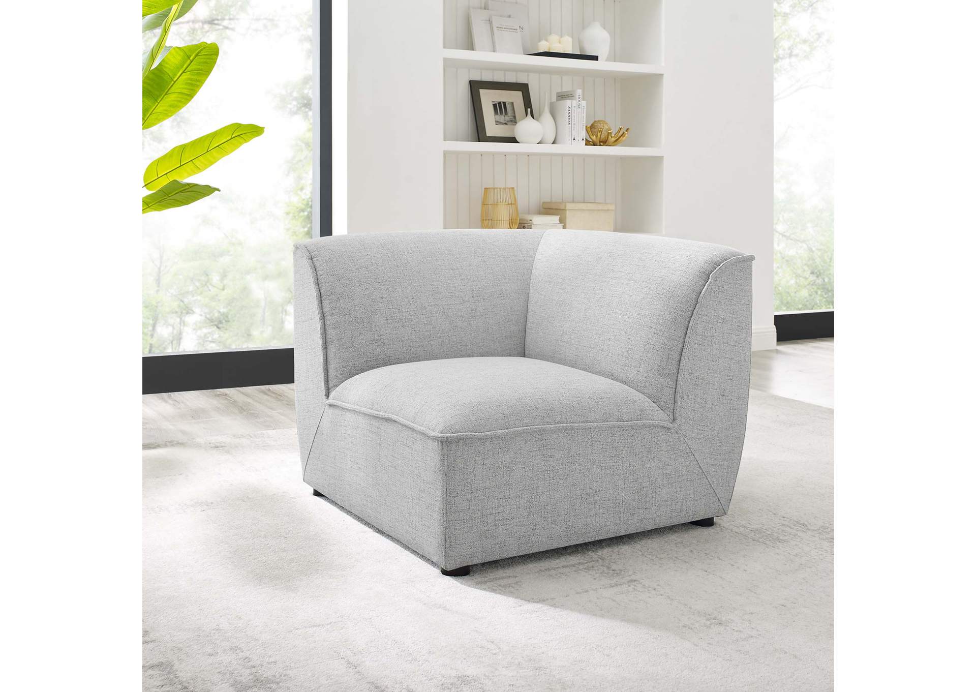 Light Gray Comprise Corner Sectional Sofa Chair,Modway