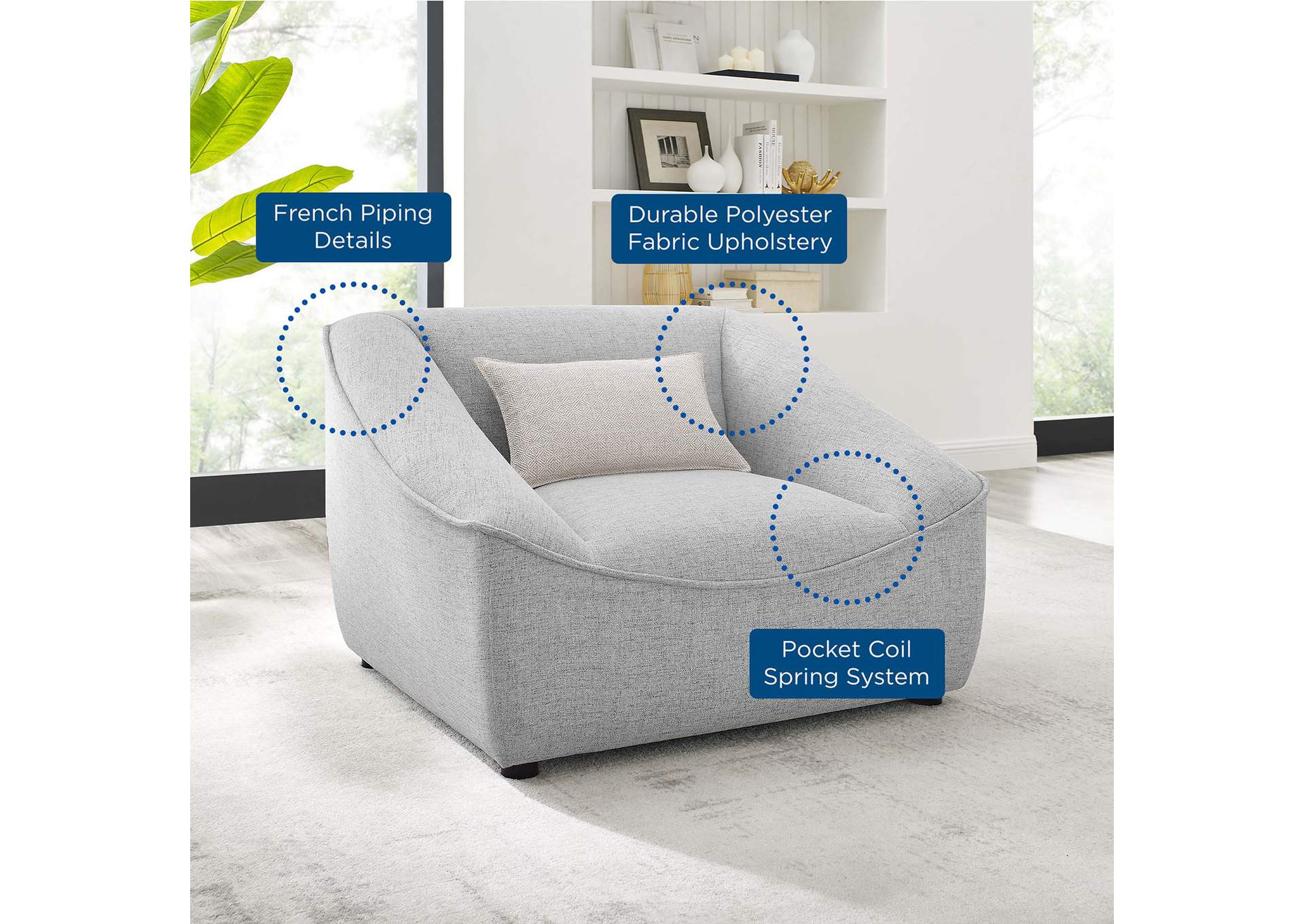 Light Gray Comprise Arm Chair,Modway