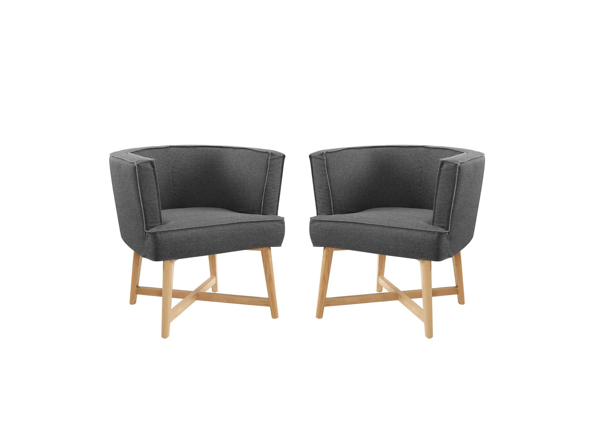 Gray Anders Accent Chair Upholstered Fabric [Set of 2],Modway