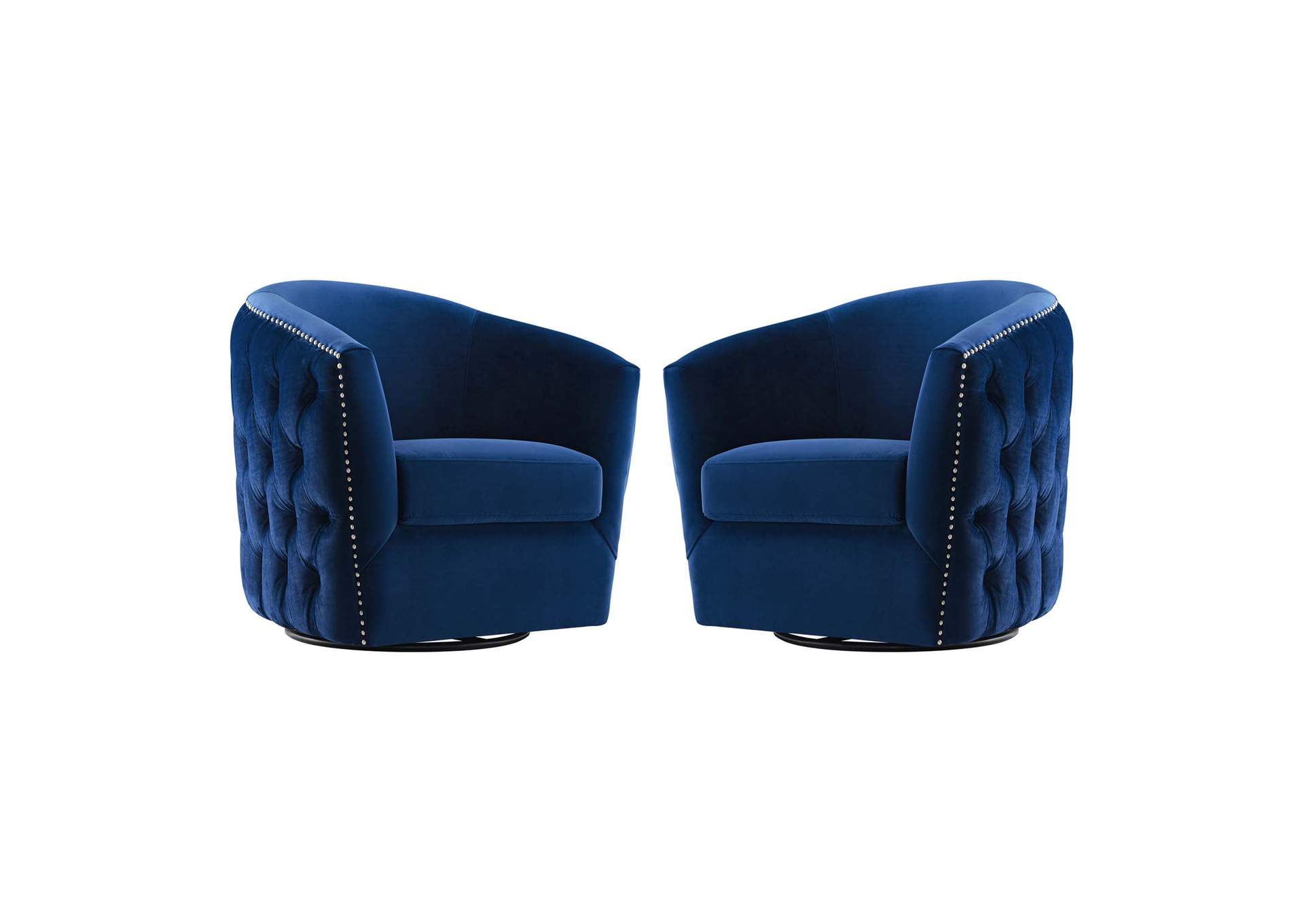 Navy Rogue Arm Chair Performance Velvet [Set of 2],Modway