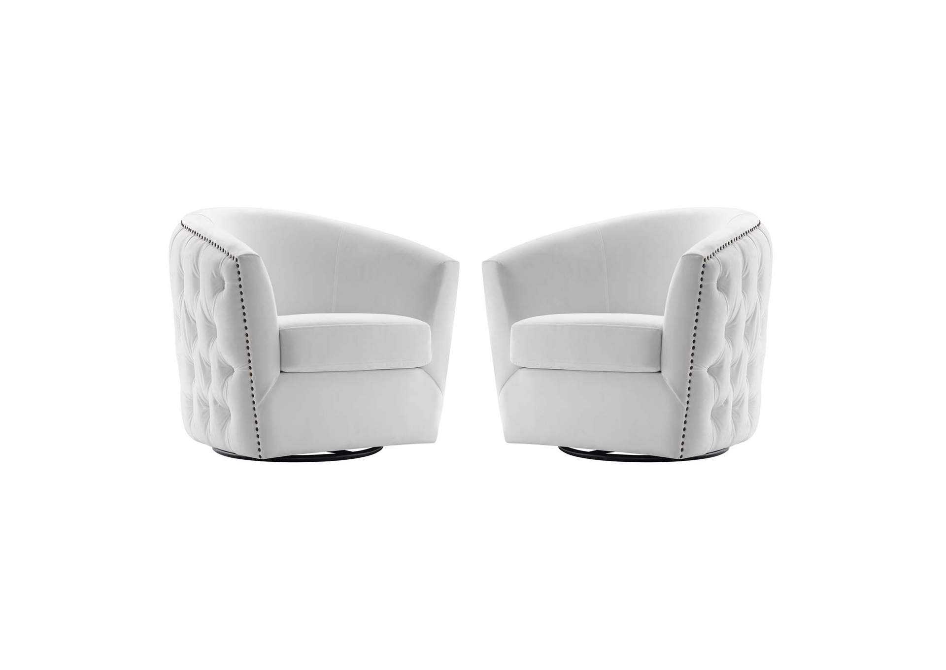 White Rogue Arm Chair Performance Velvet [Set of 2],Modway