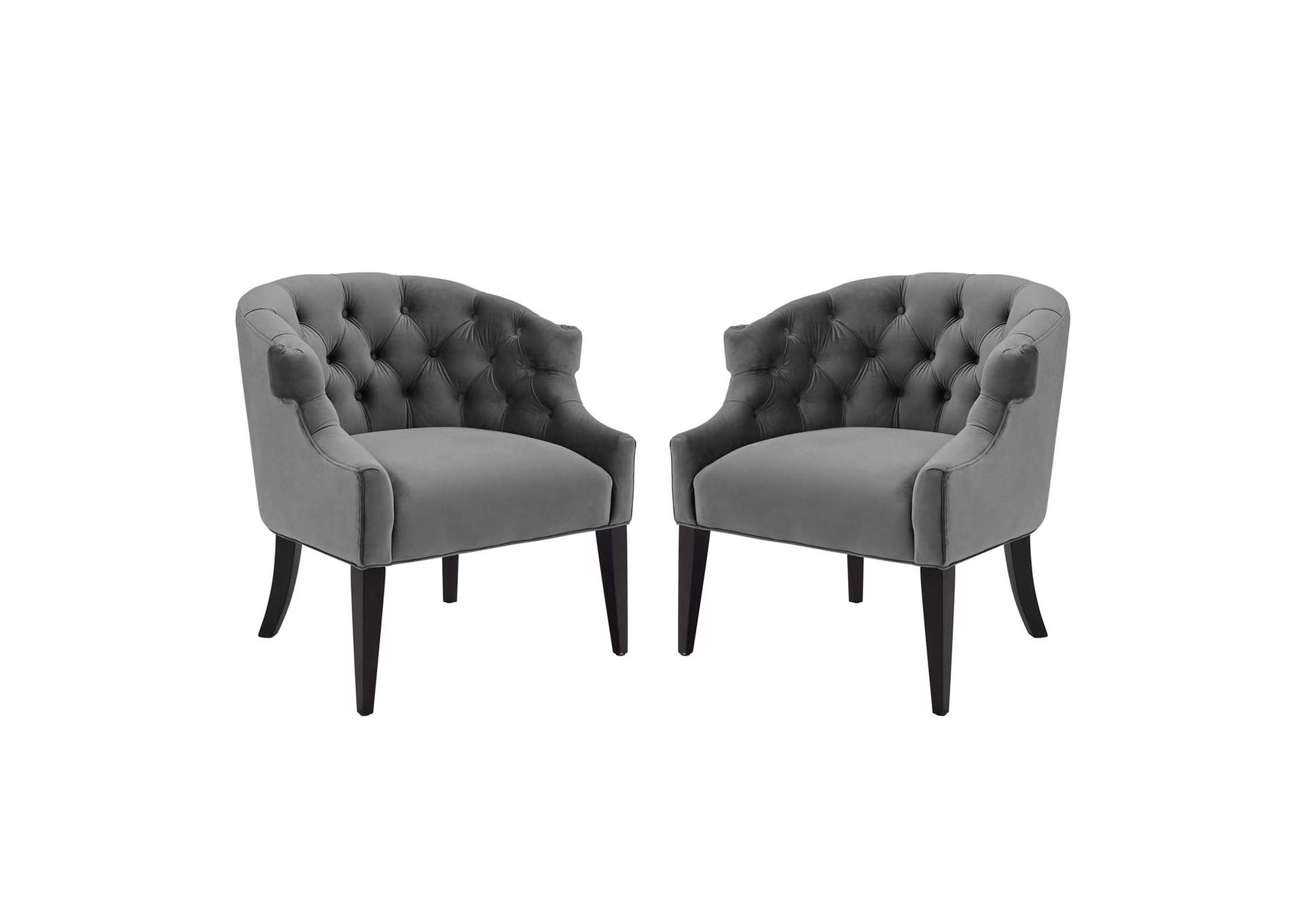 Gray Precept Arm Chair Performance Velvet [Set of 2],Modway