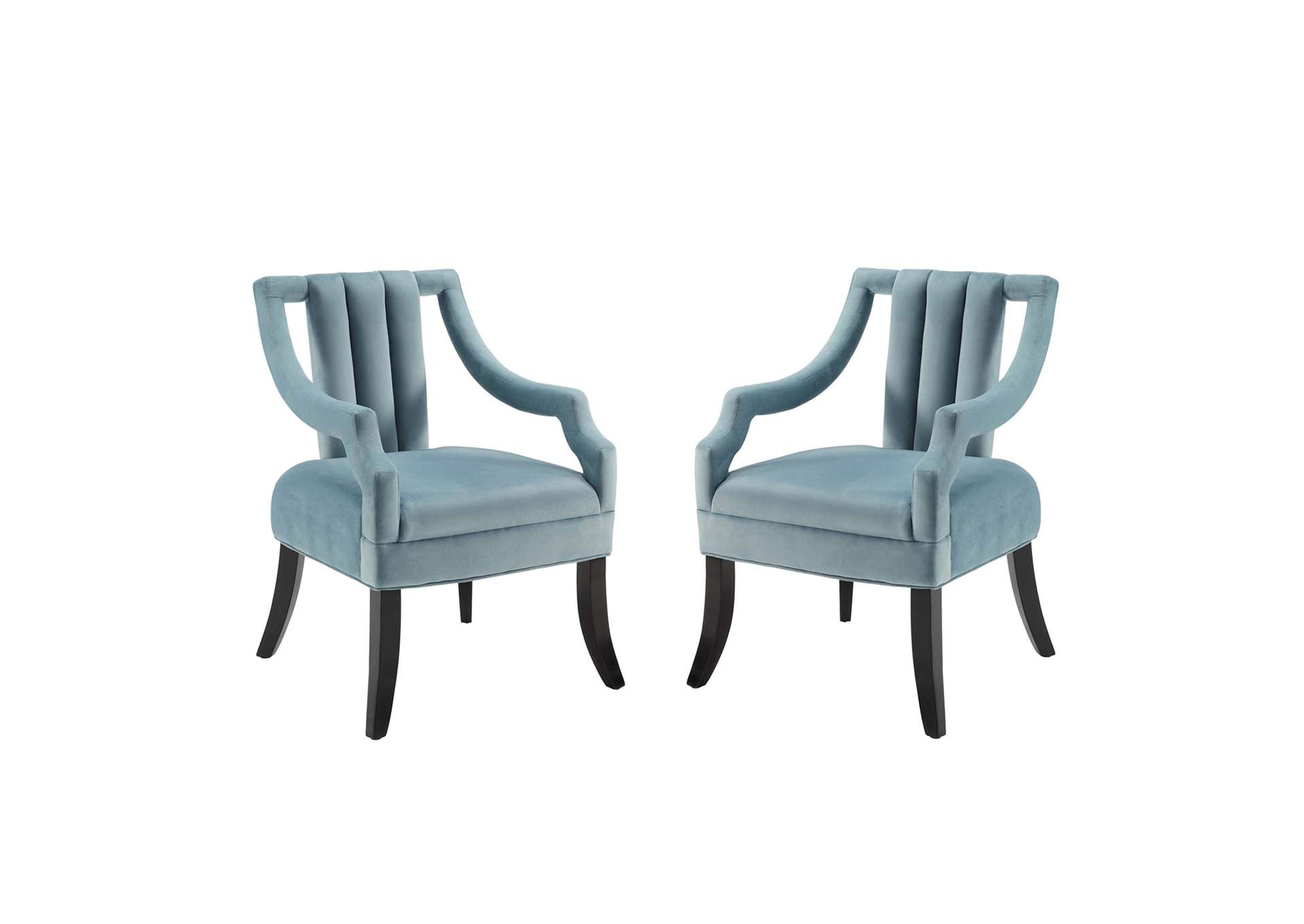 Light Blue Harken Accent Chair Performance Velvet [Set of 2],Modway