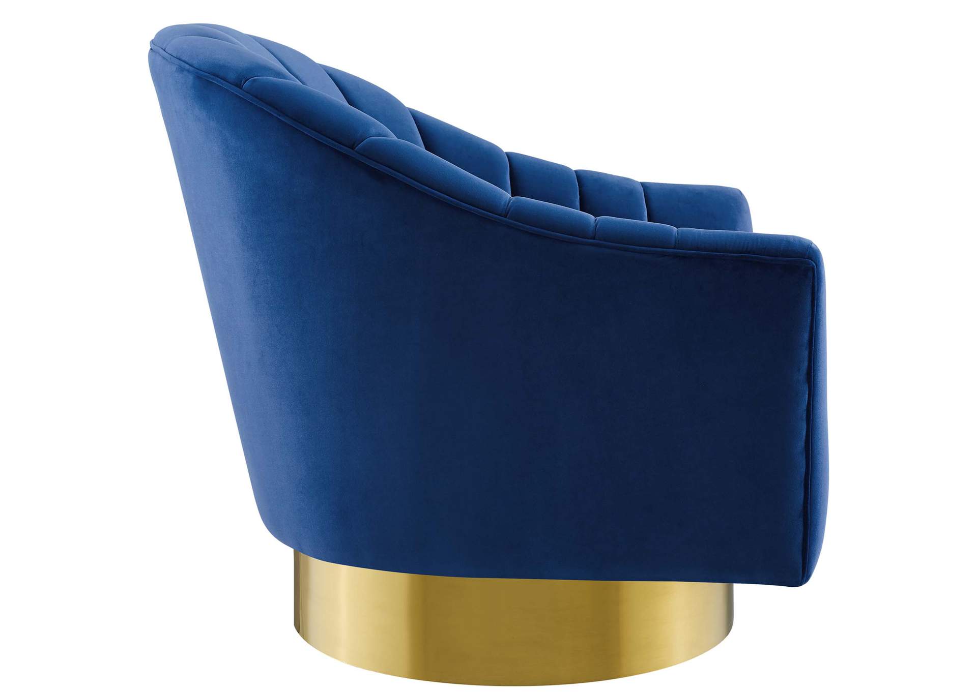 Navy Buoyant Swivel Chair Performance Velvet [Set of 2],Modway