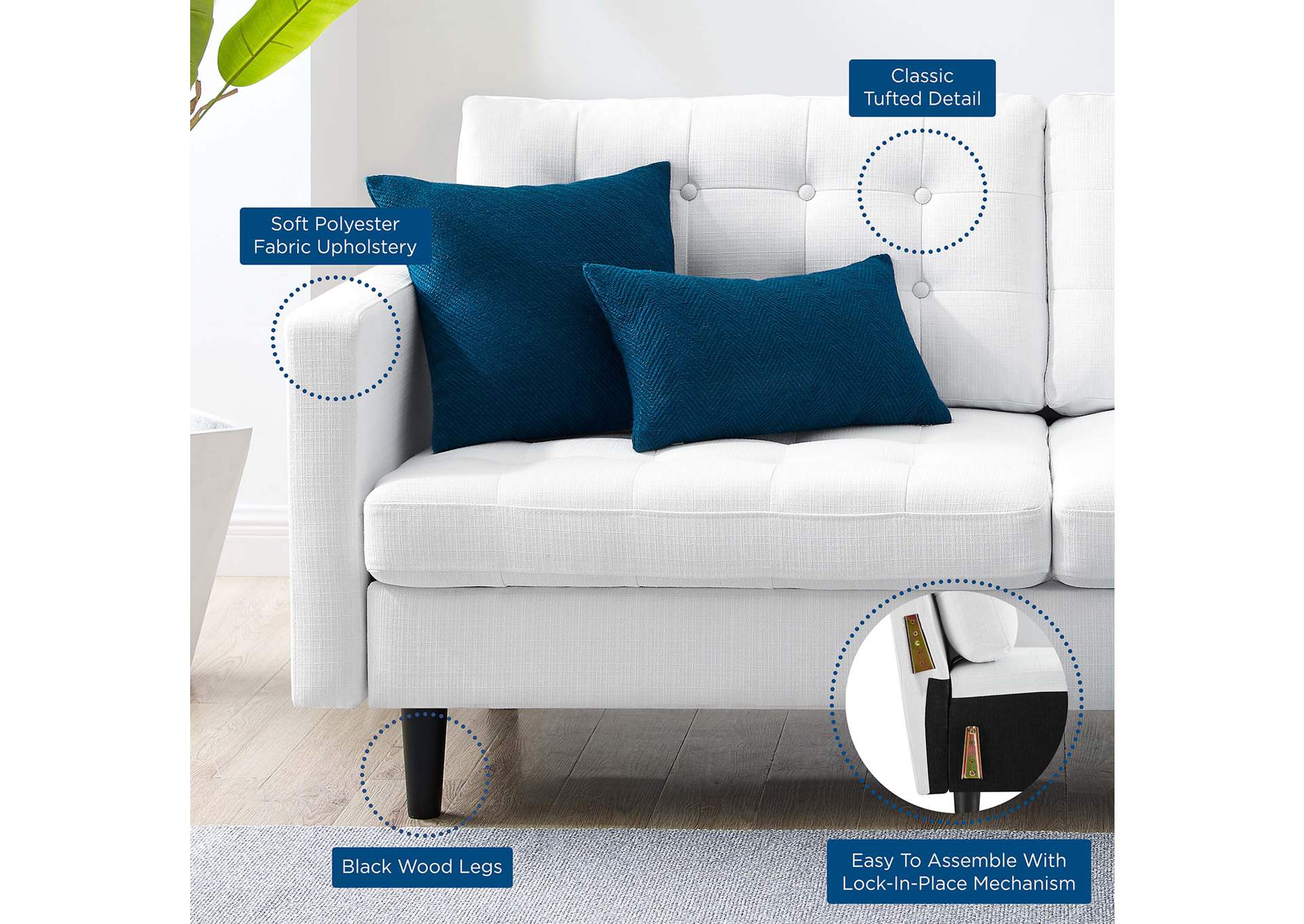 Exalt Tufted Fabric Sofa,Modway